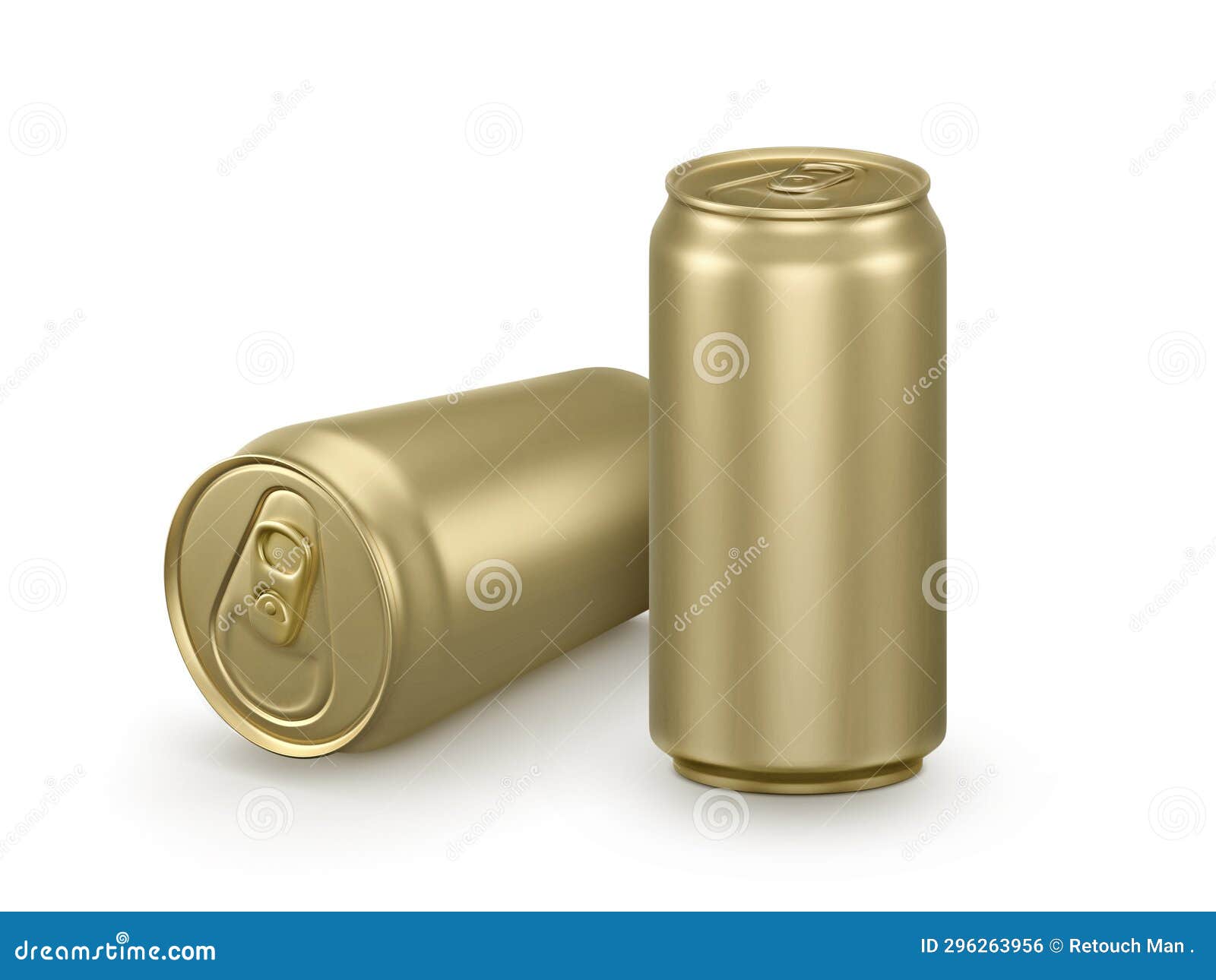 Golden Aluminium Cans on White Background Stock Photo Image of