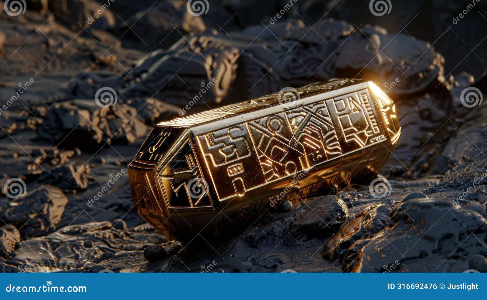 a golden amulet engraved with mysterious glyphs and said to bestow great wisdom and protection upon its wearer. .