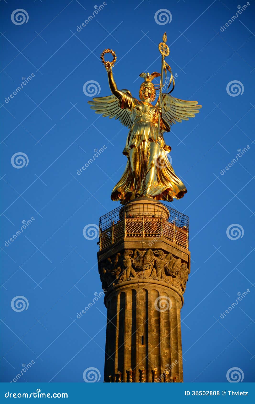 Golden angel berlin stock photo. Image of architecture 36502808