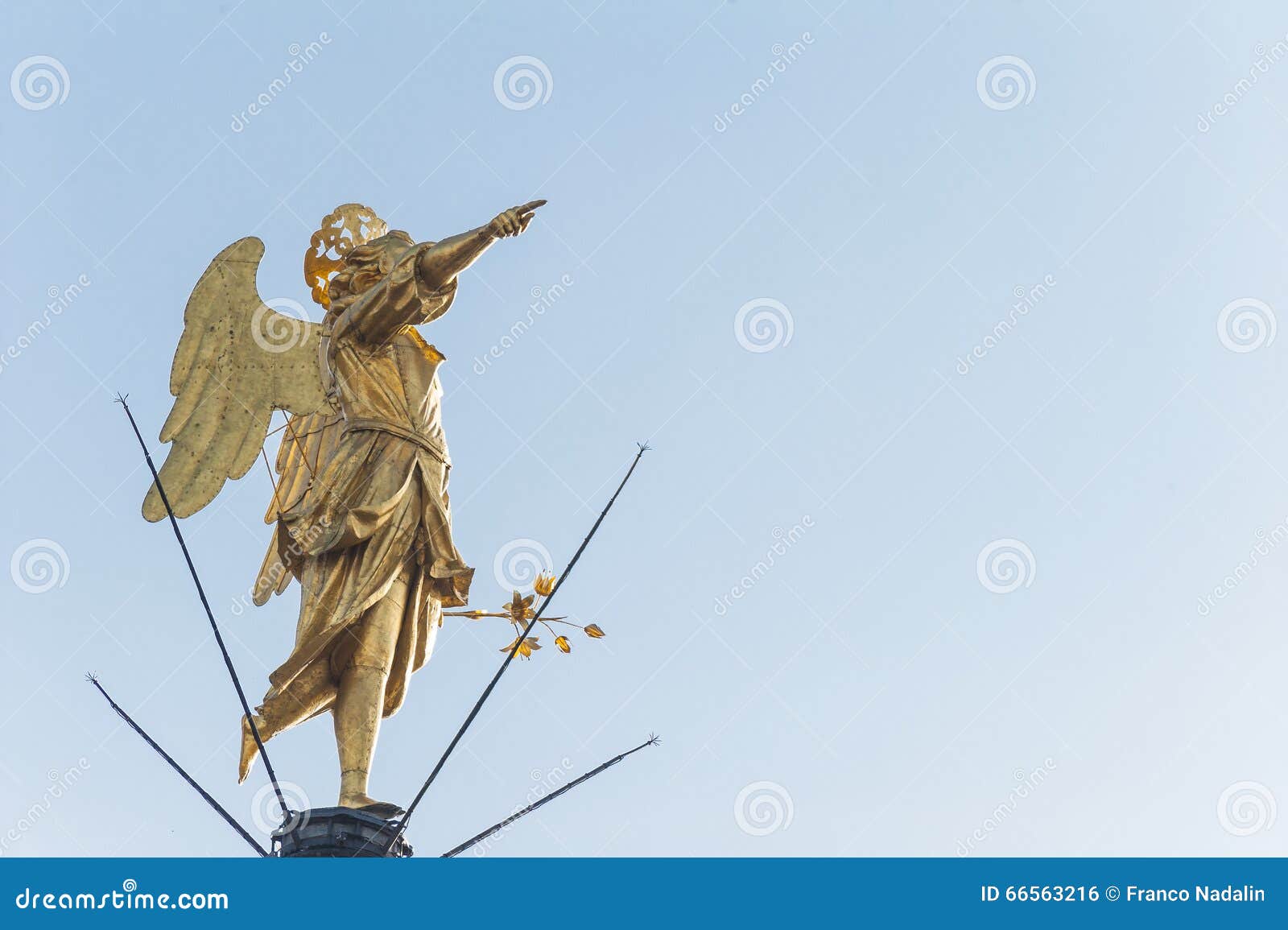 Golden Angel statue. stock photo. Image of history, pray 66563216