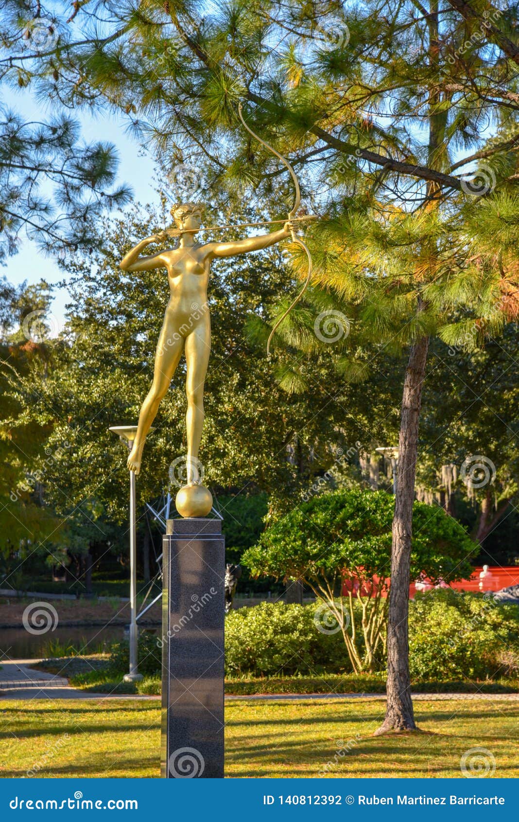 golden archer the sculpture garden in new orleans museum of art (noma
