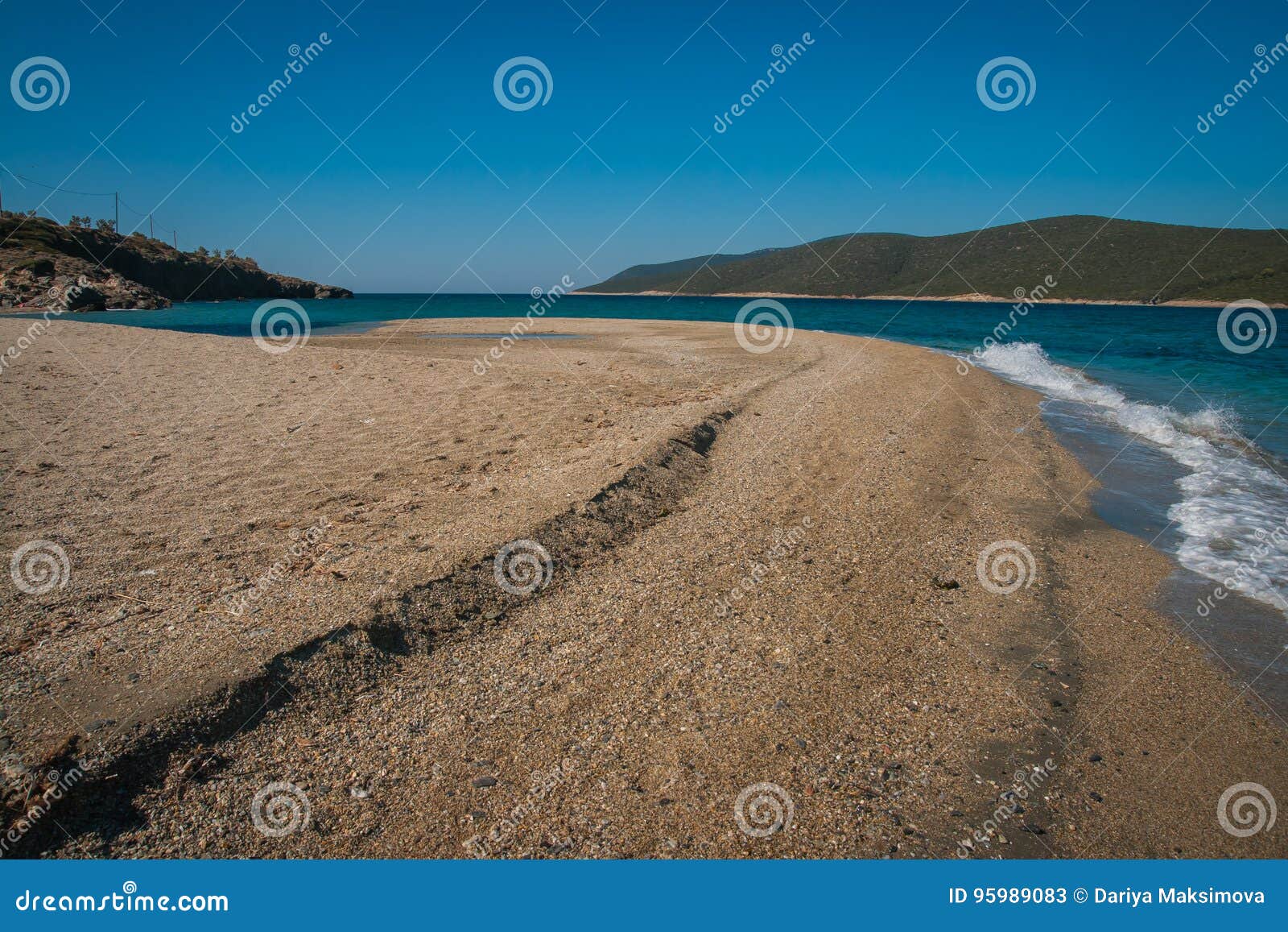 golden beach on evbia island in greece