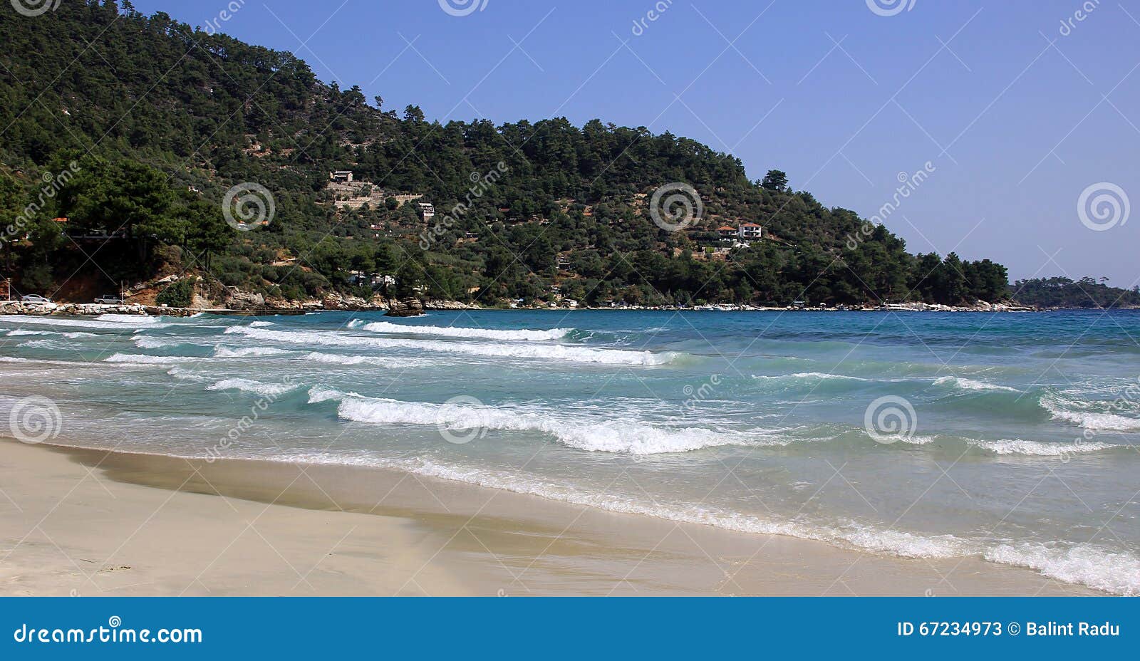 Golden Beach on Thassos, Greece Stock Image Image of mountain, travel
