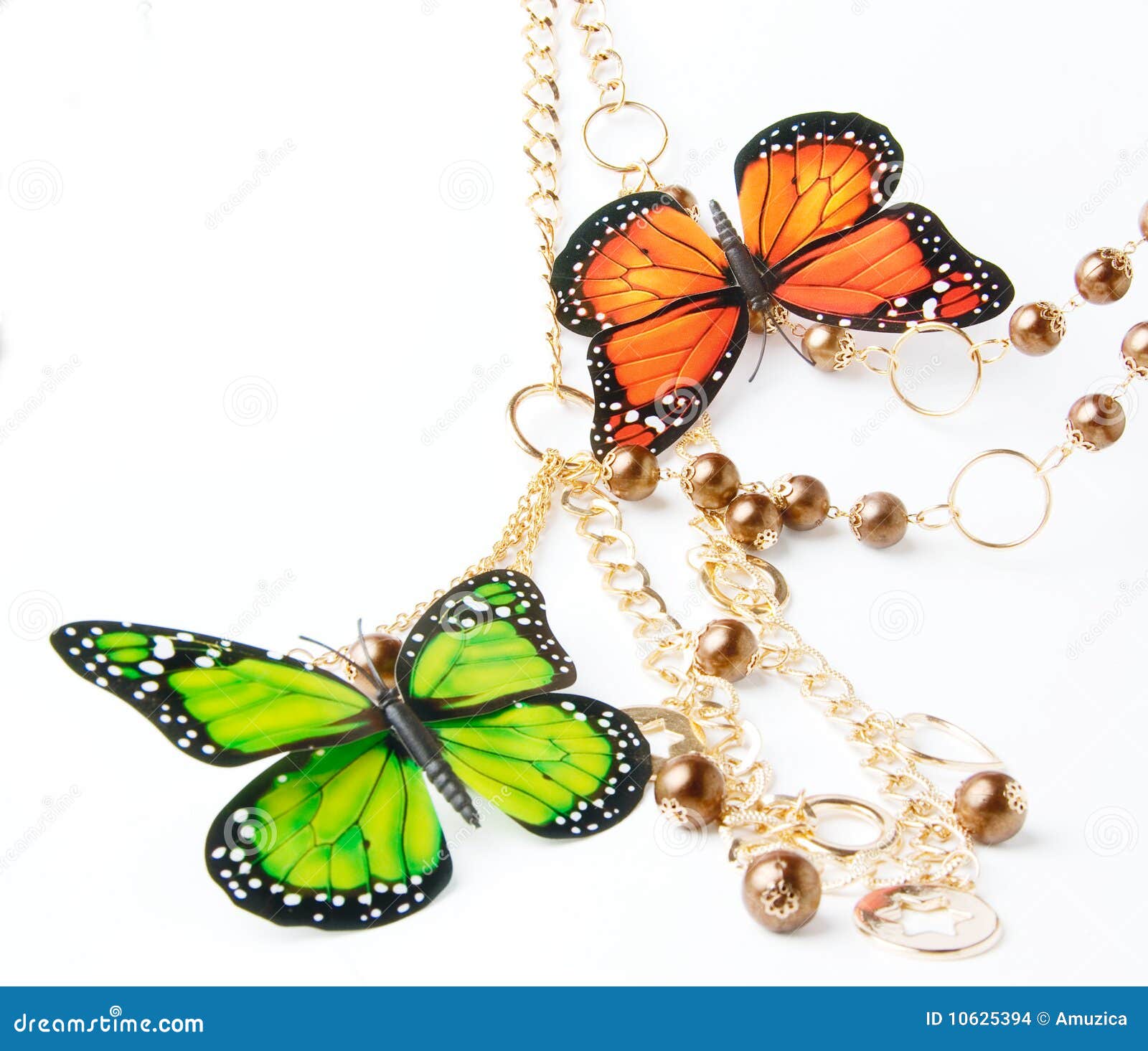 Golden Beads with Butterfly Stock Photo Image of glitter, disco 10625394