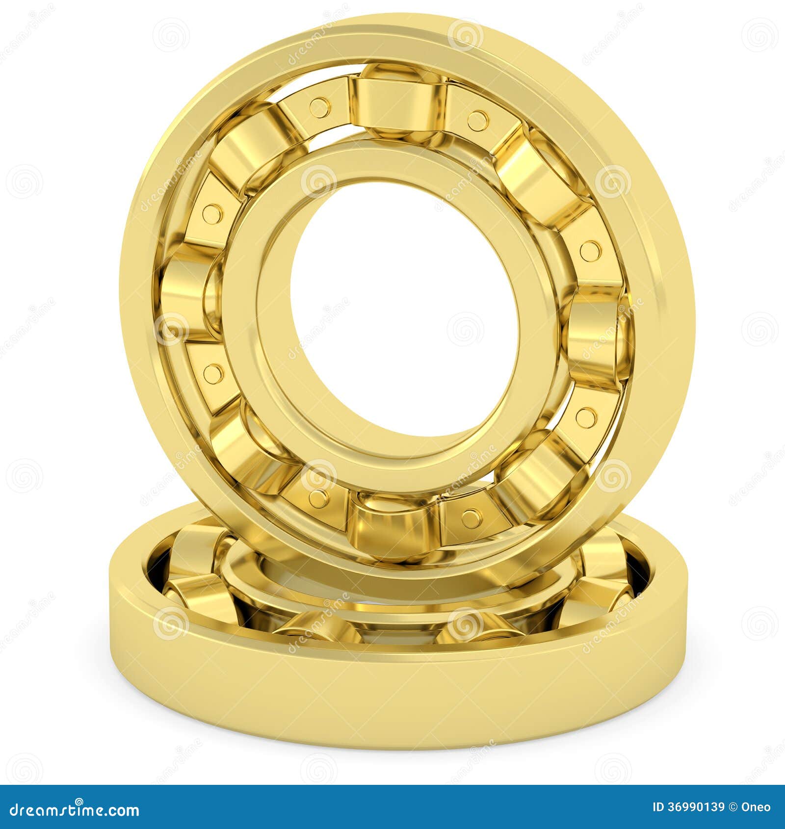 Golden Bearings on White Background Stock Illustration Illustration