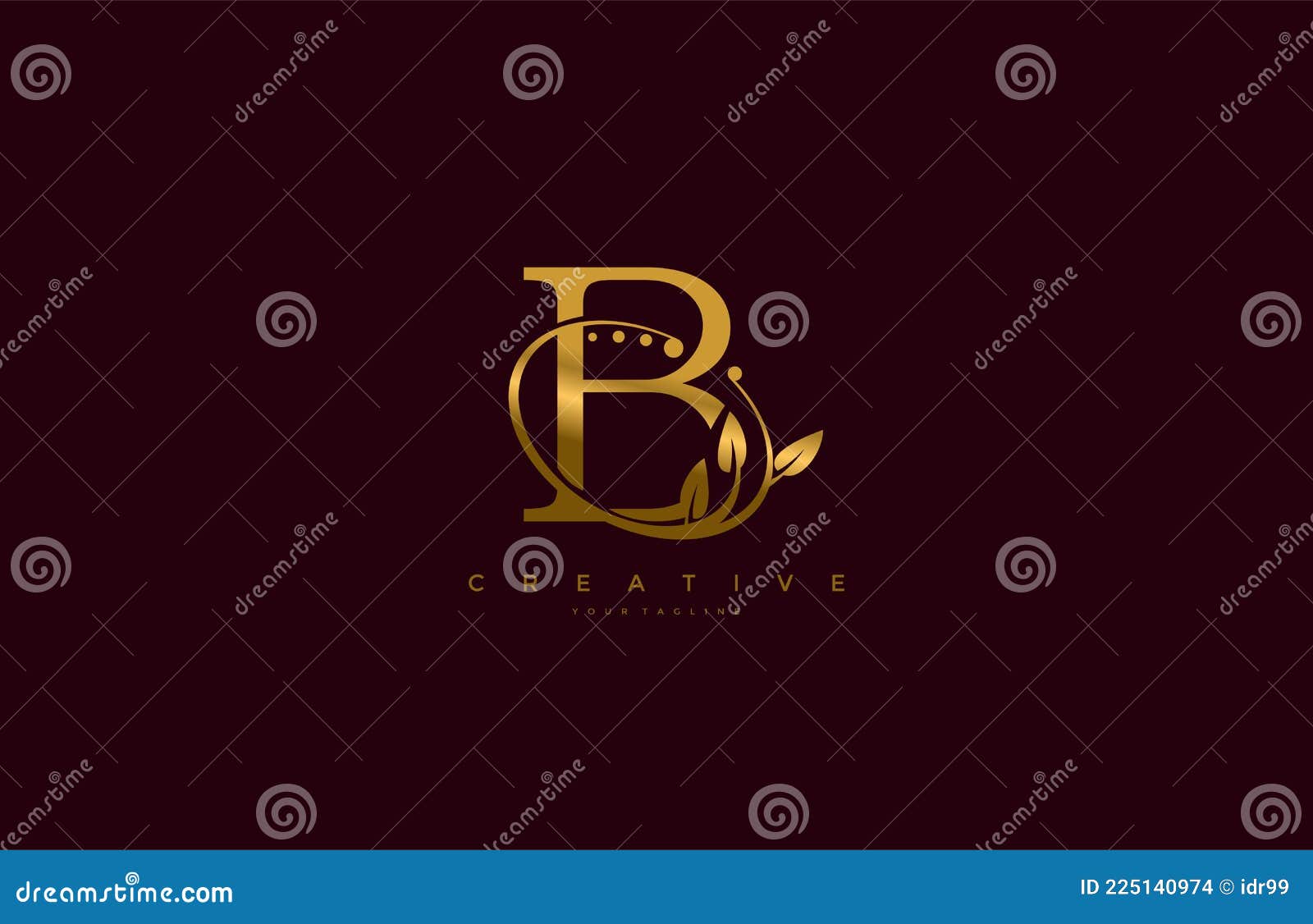 golden beauty flourishes initial typography b logogram