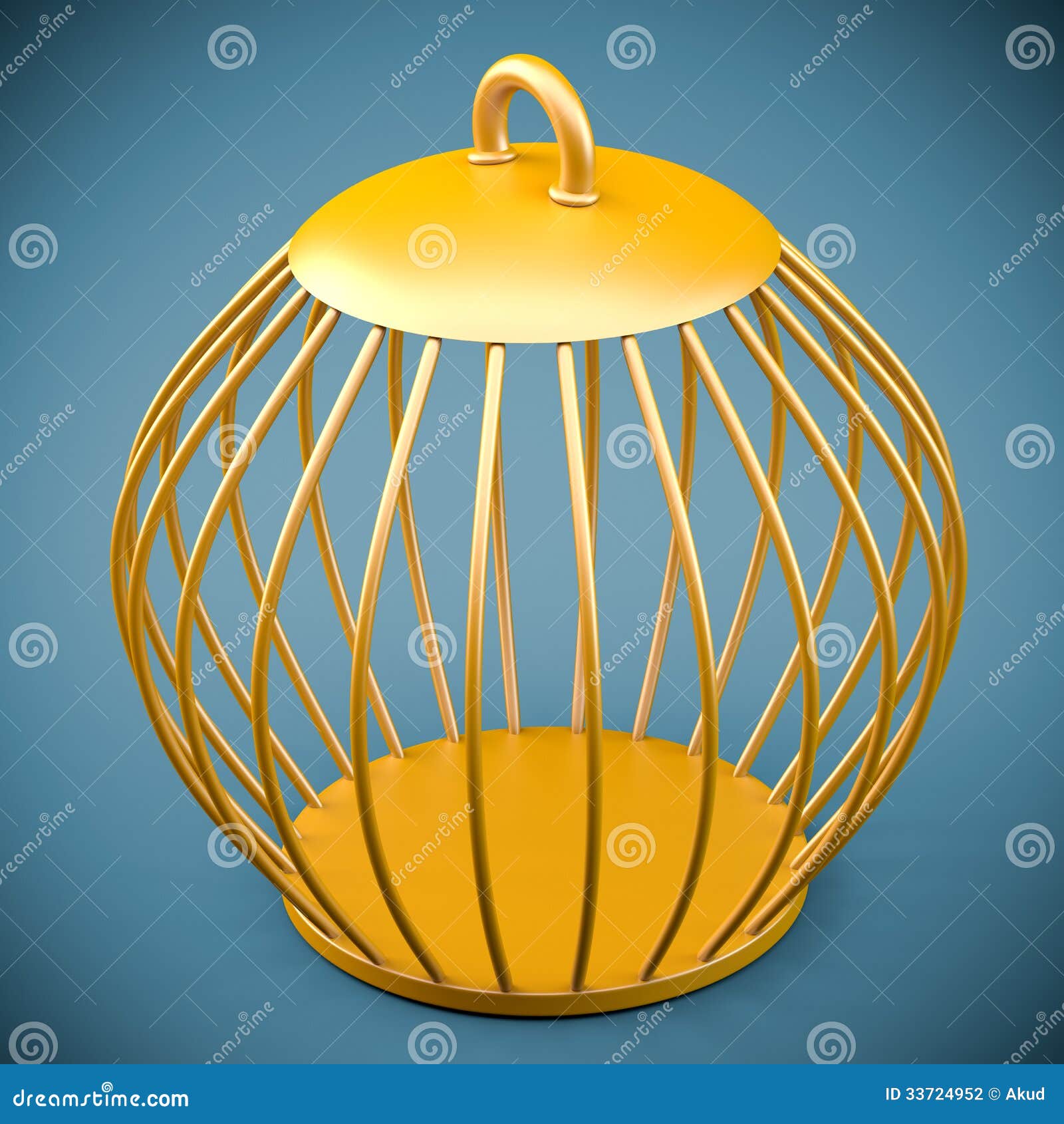 Golden bird cage stock illustration. Illustration of decor 33724952