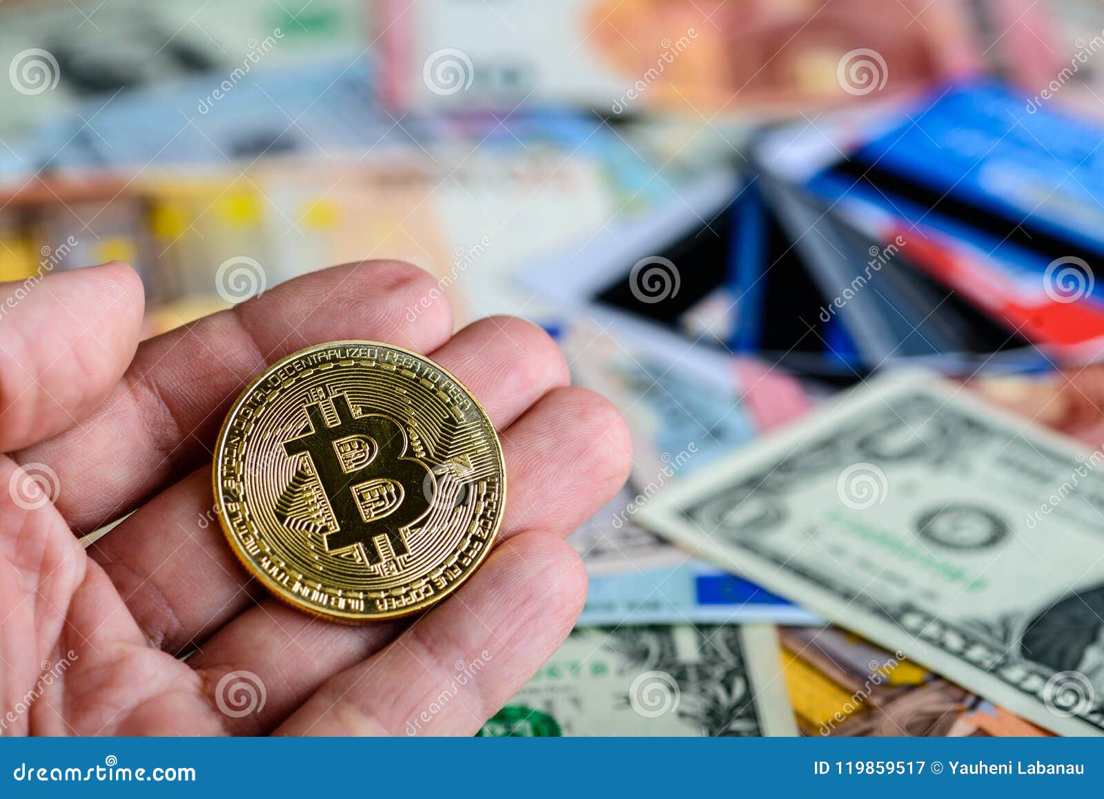 hand crypto coin