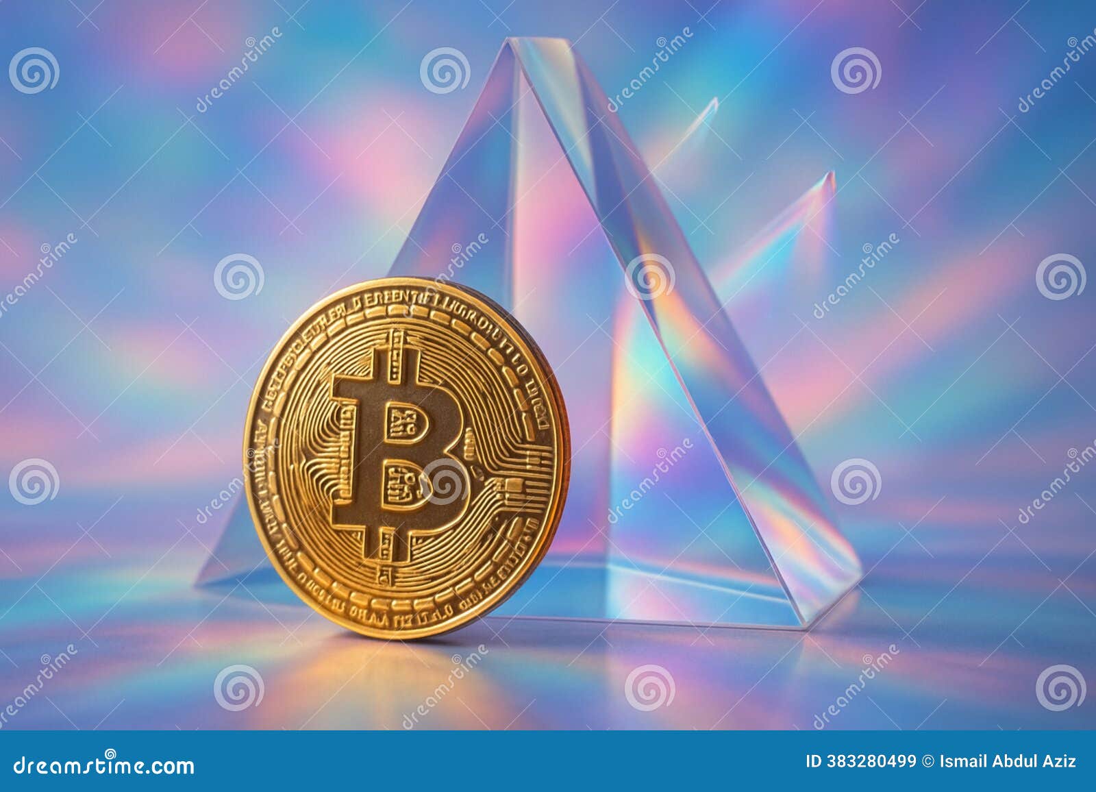 Bitcoin Digital Currency Con Efecto Prismático Photo Stock de ilustración -  Illustration of fuente, marca: 383280499