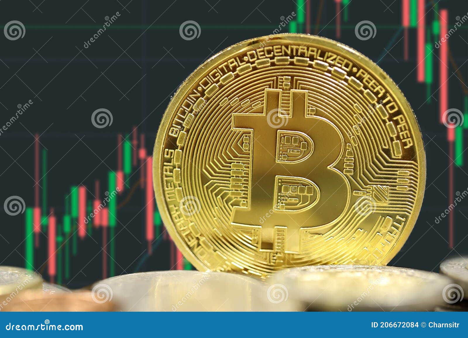 Bitcoin on Crypto Currency Exchange Graph Stock Photo - Image of graph,  financial: 206672084