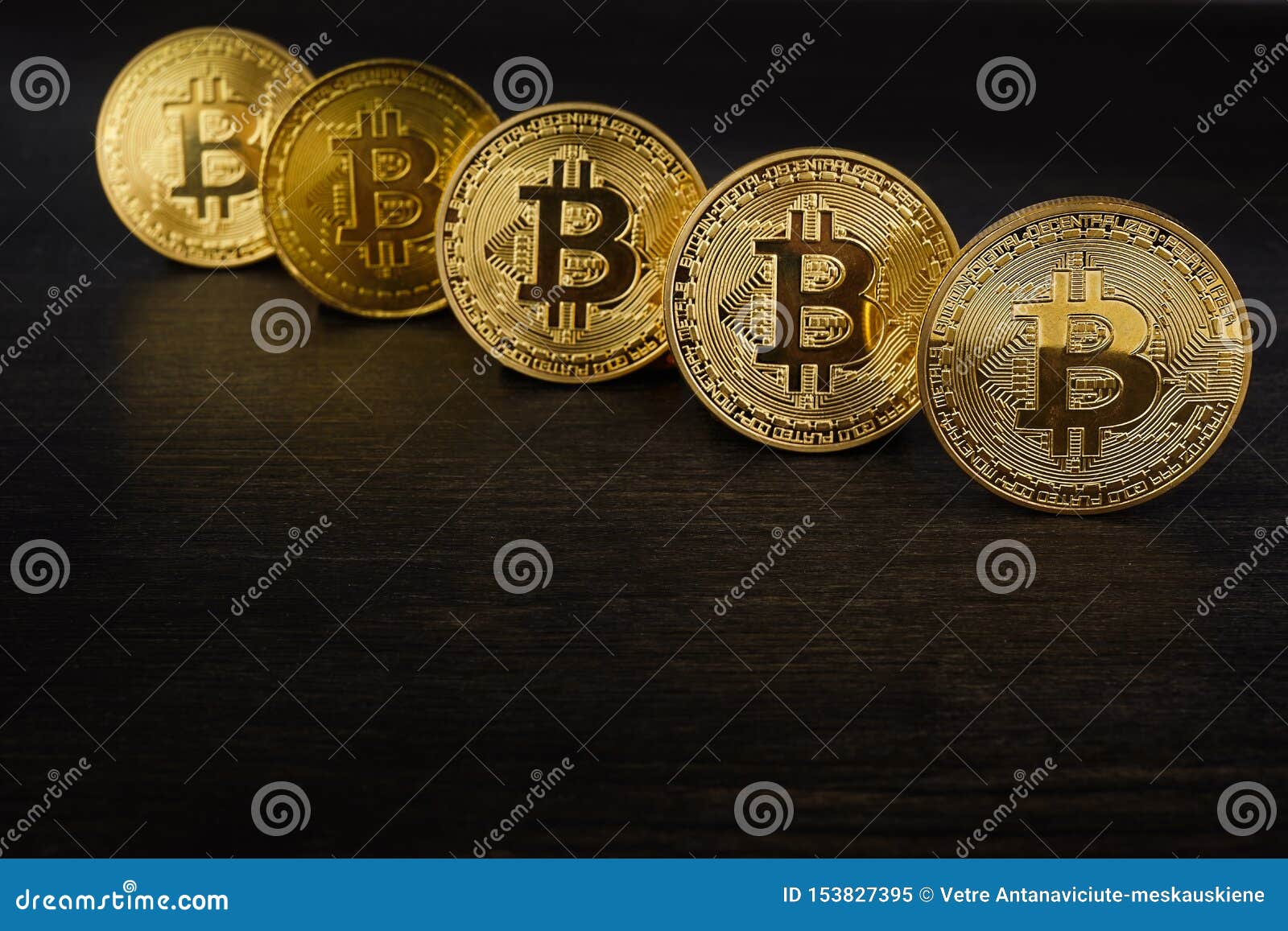 Golden Bitcoin On Dark Backround. New Virtual Money ...