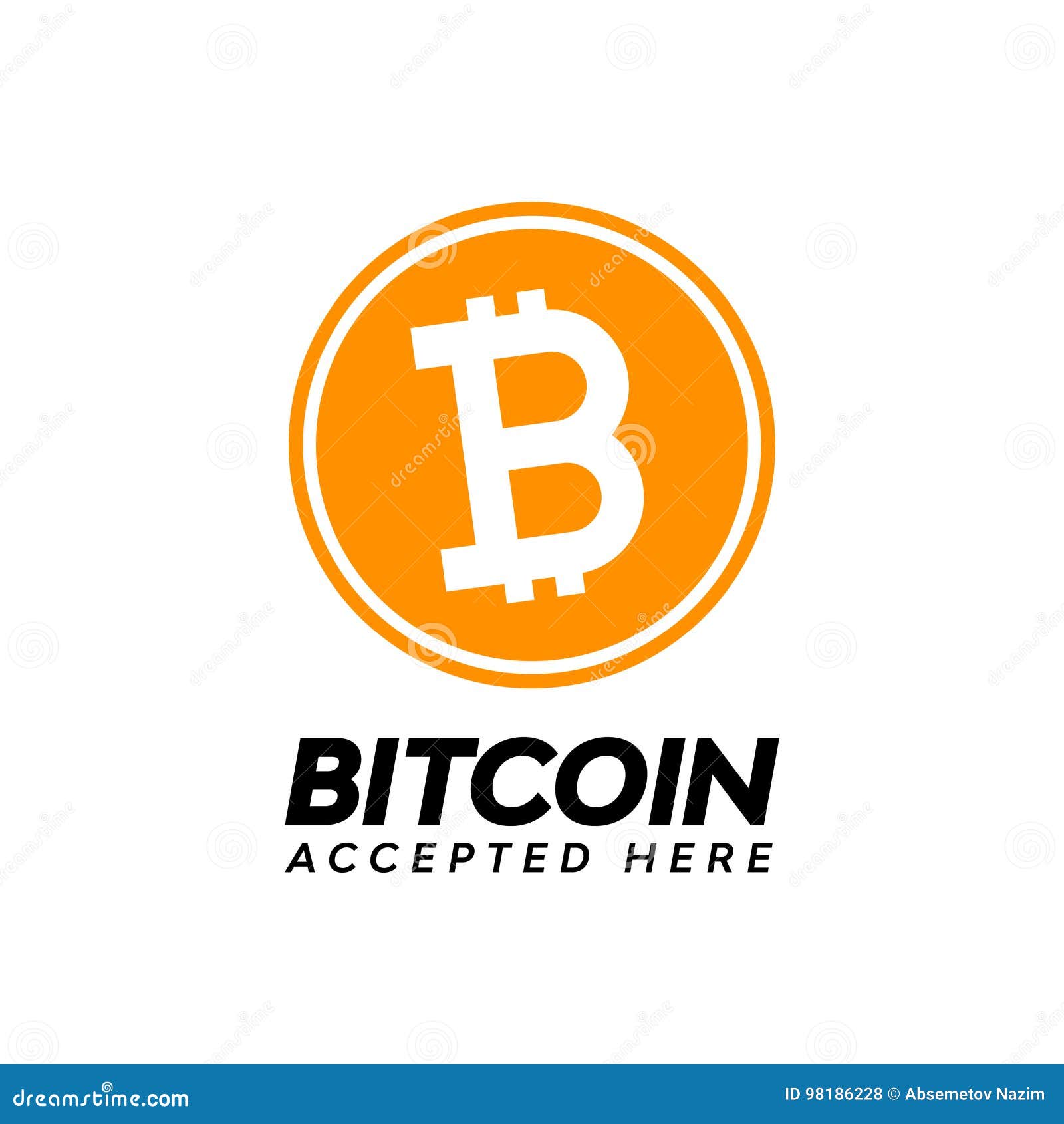Golden Bitcoin Digital Currency, Accepted Here Text Stock Vector -  Illustration of commerce, currency: 98186228
