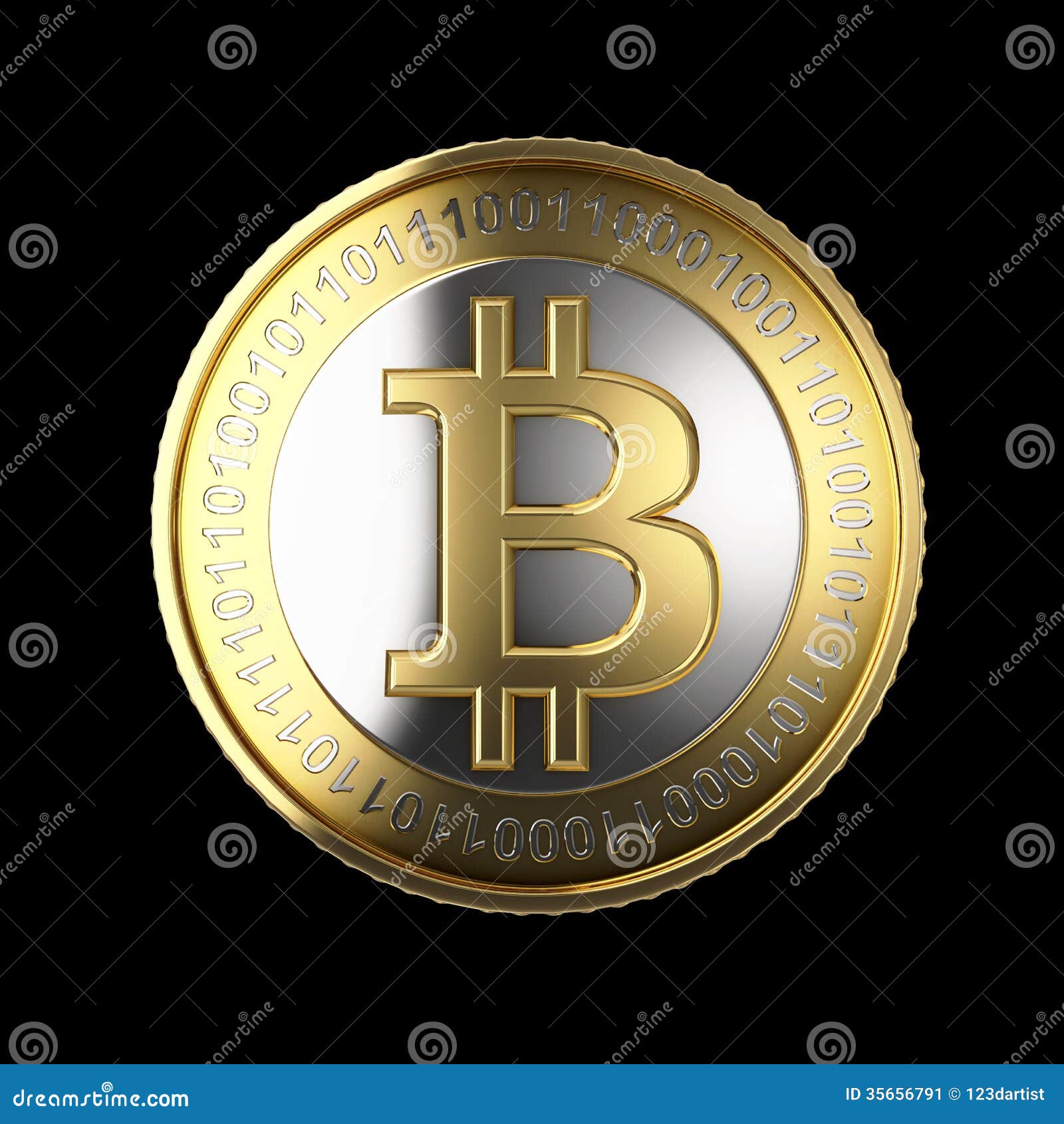 Golden Bitcoin Digital Currency Stock Illustration ...