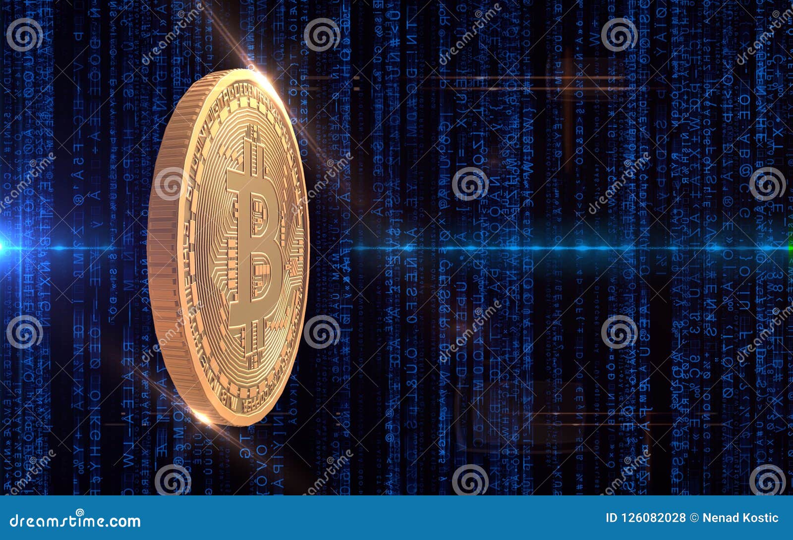 Golden Bitcoin Digital Currency Background Illustration Megapixl