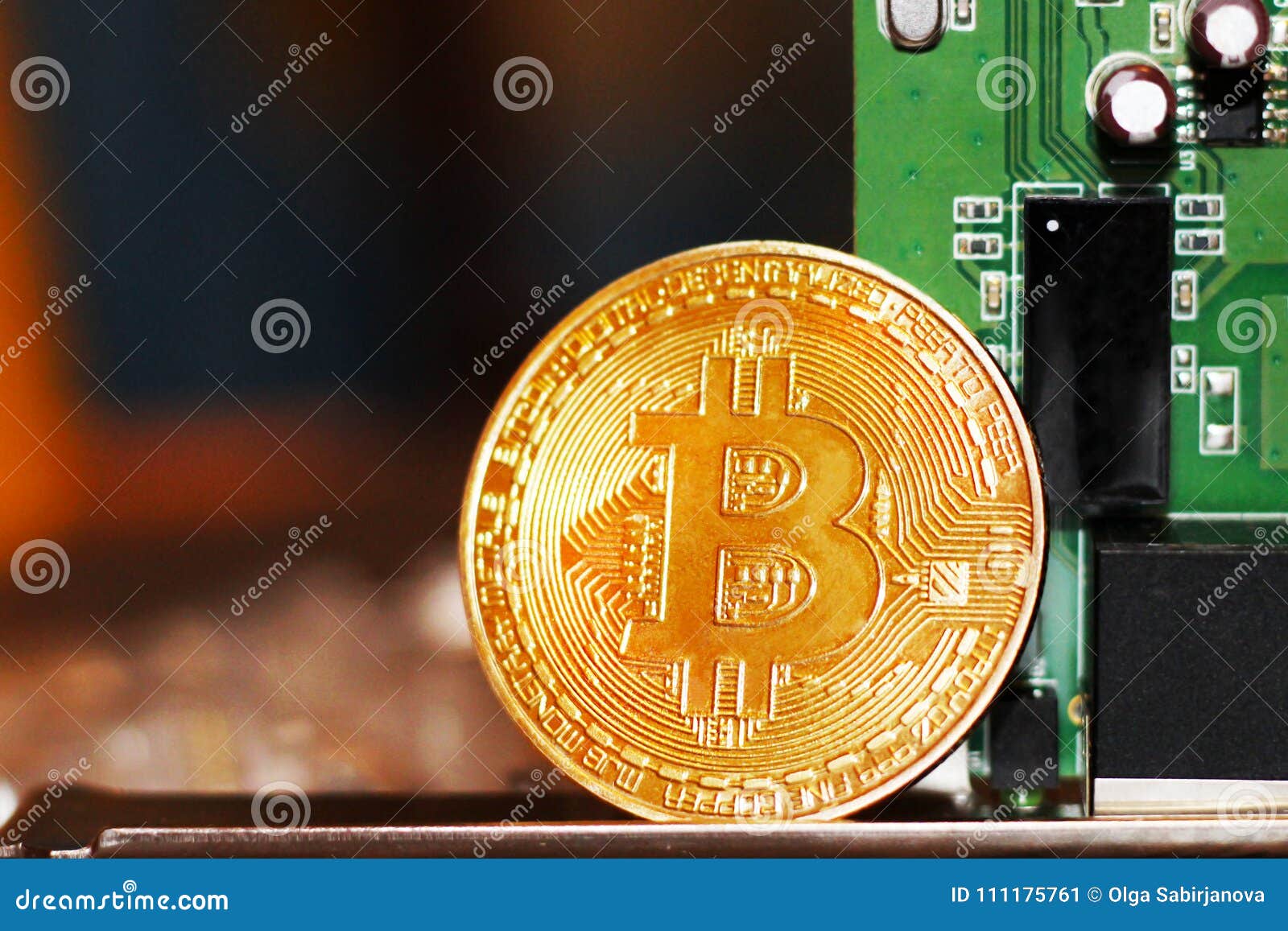Golden Bitcoin Virtual Currency, Cryptocurrencty Stock ...