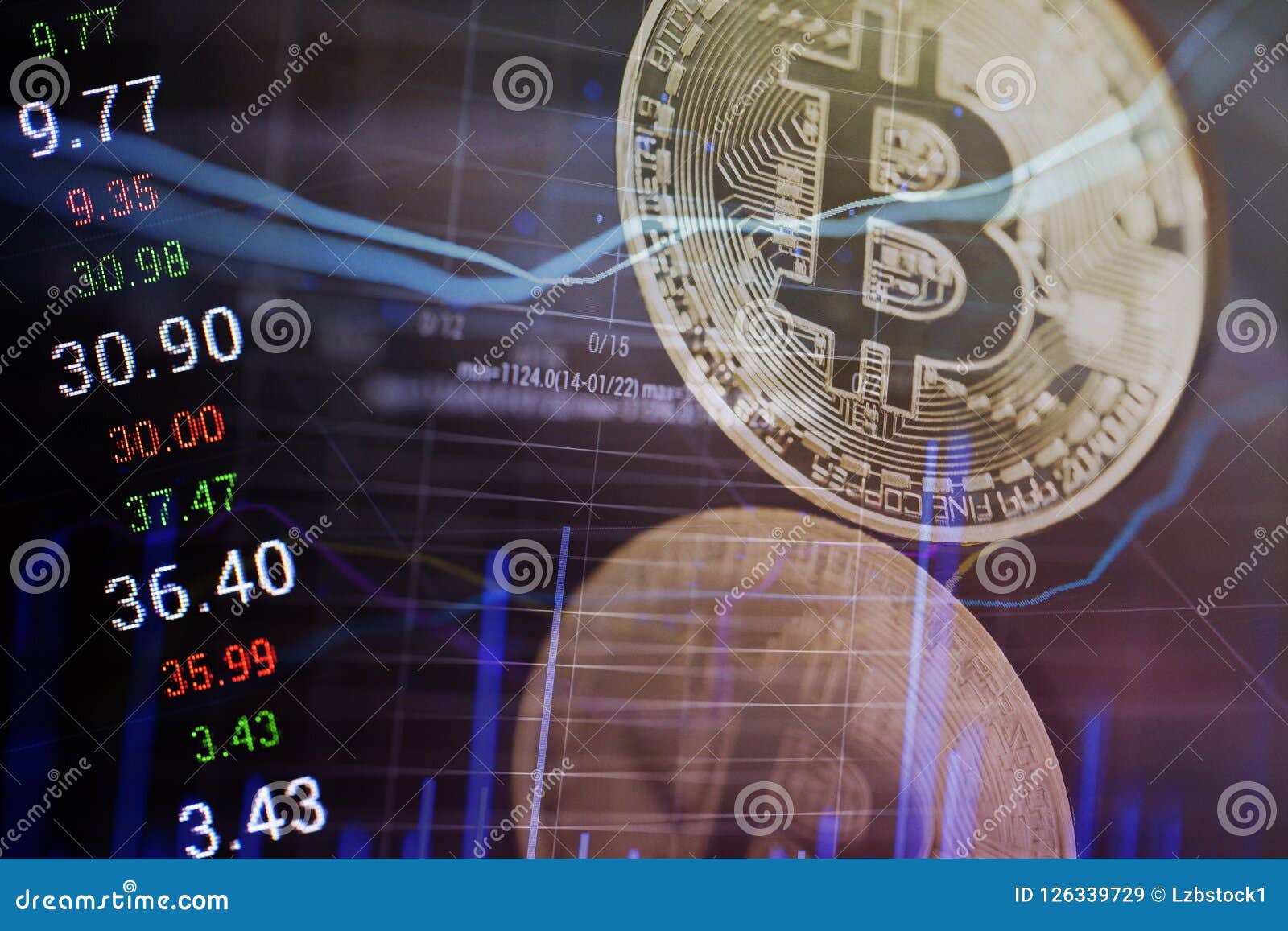 Golden Bitcoins. New Virtual Money. Stock Image - Image of ...