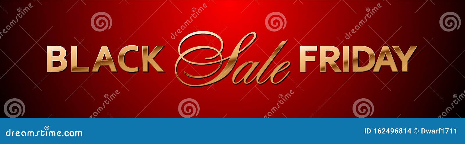 Golden Black Friday Sale text on red gradient background. Banner or website header vector template.
