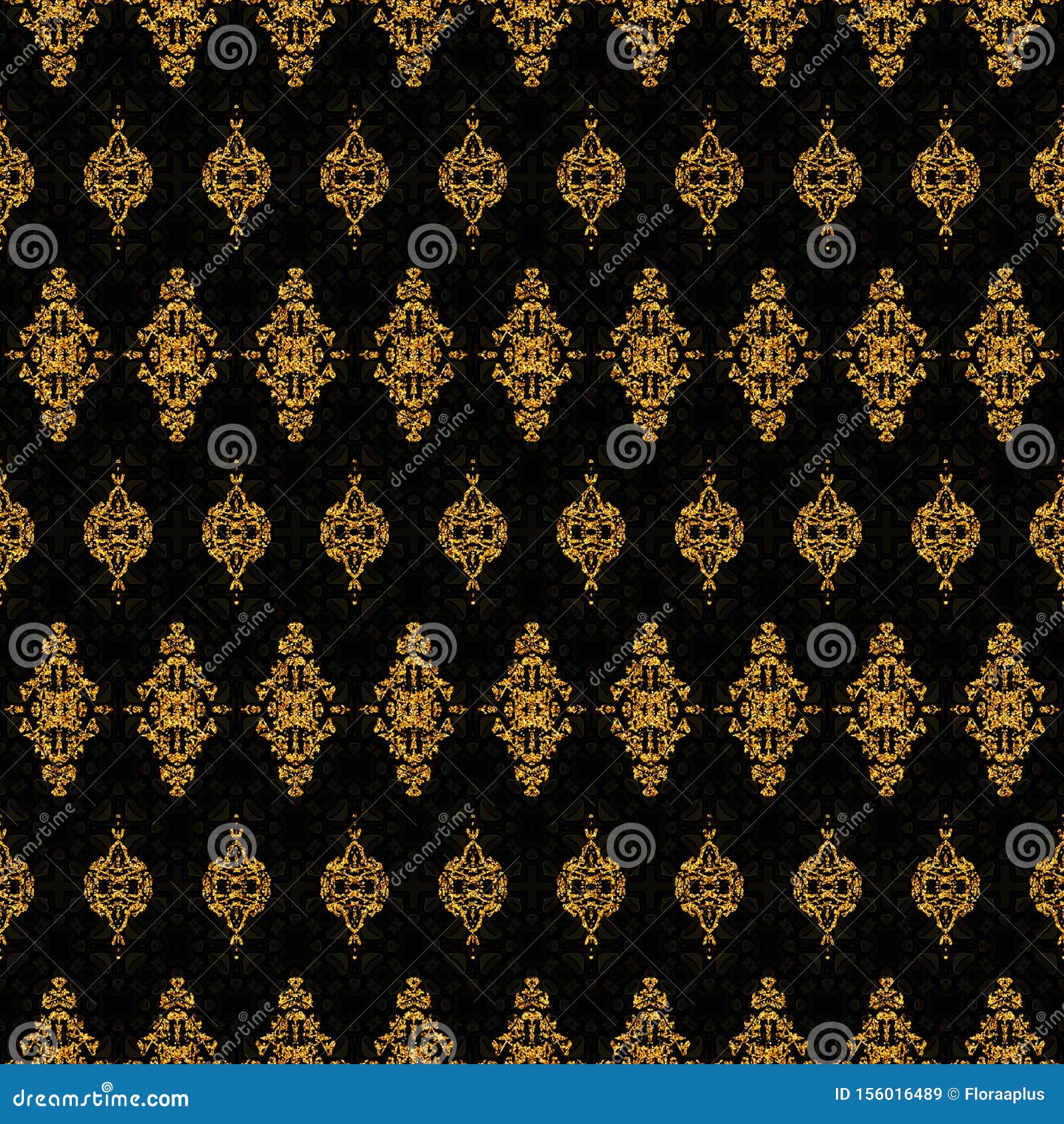 Golden Black Seamless Digital Decorative Background 5 Stock ...