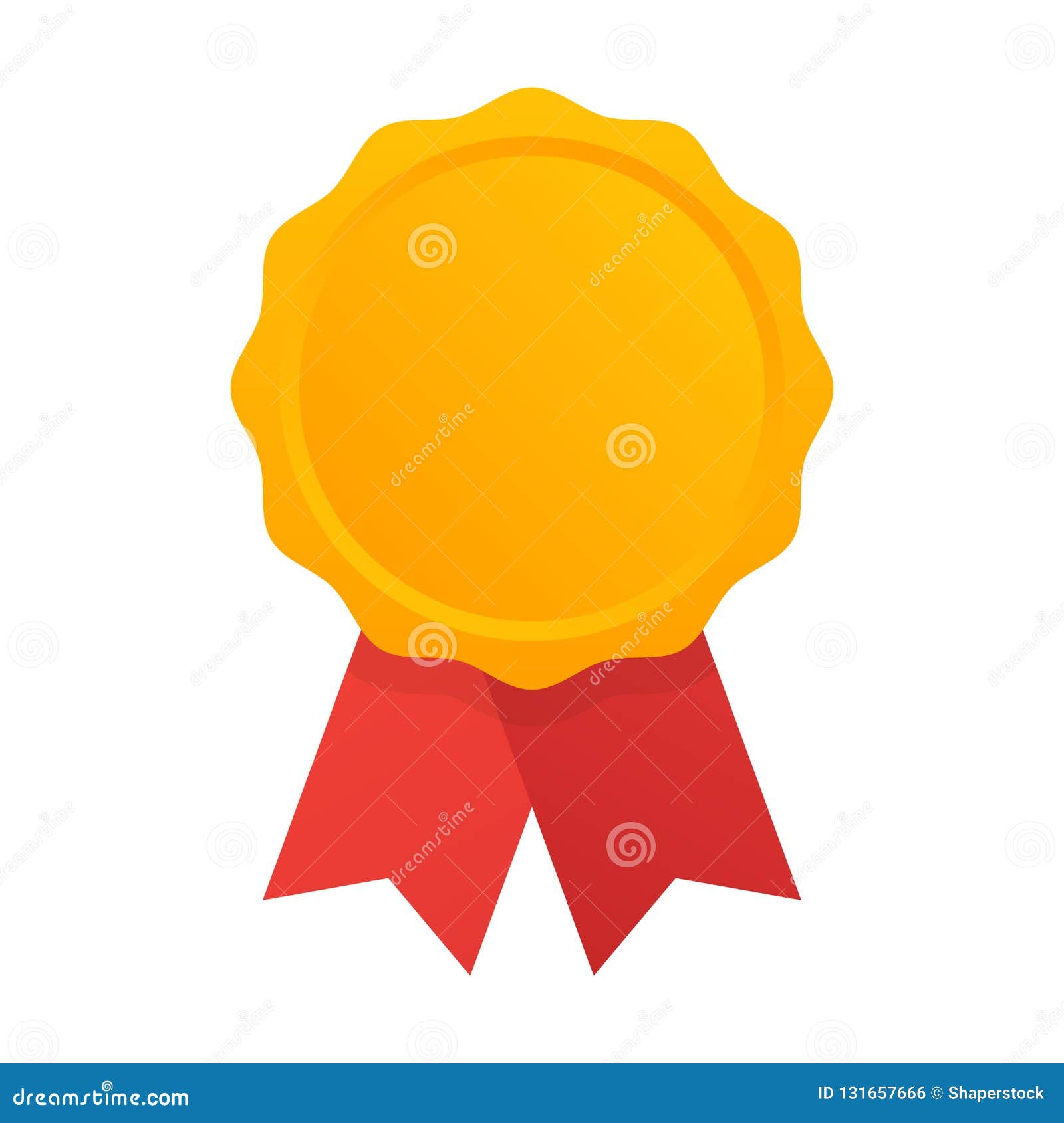 Golden Blank Medal Award With Ribbon For Games Achievement Icon Vector Illustration Stock Vector Illustration Of Gift Ceremony