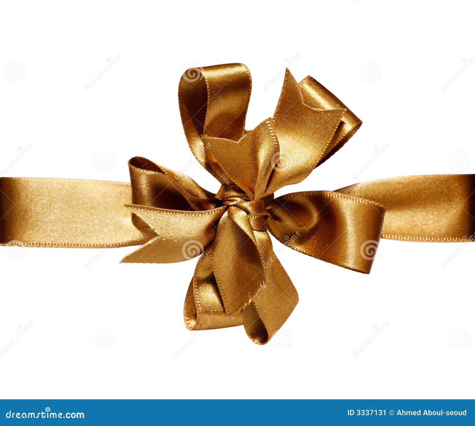 Golden Bow & Ribbon stock image. Image of birthday 3337131