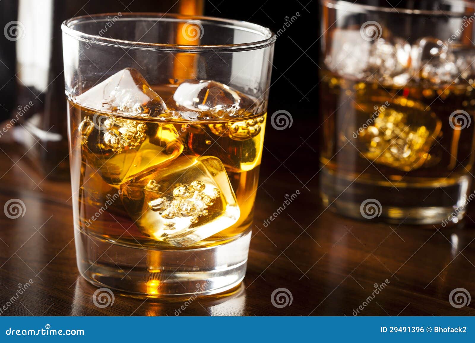 Golden Brown Whisky on the Rocks Stock Photo Image of brandy, orange