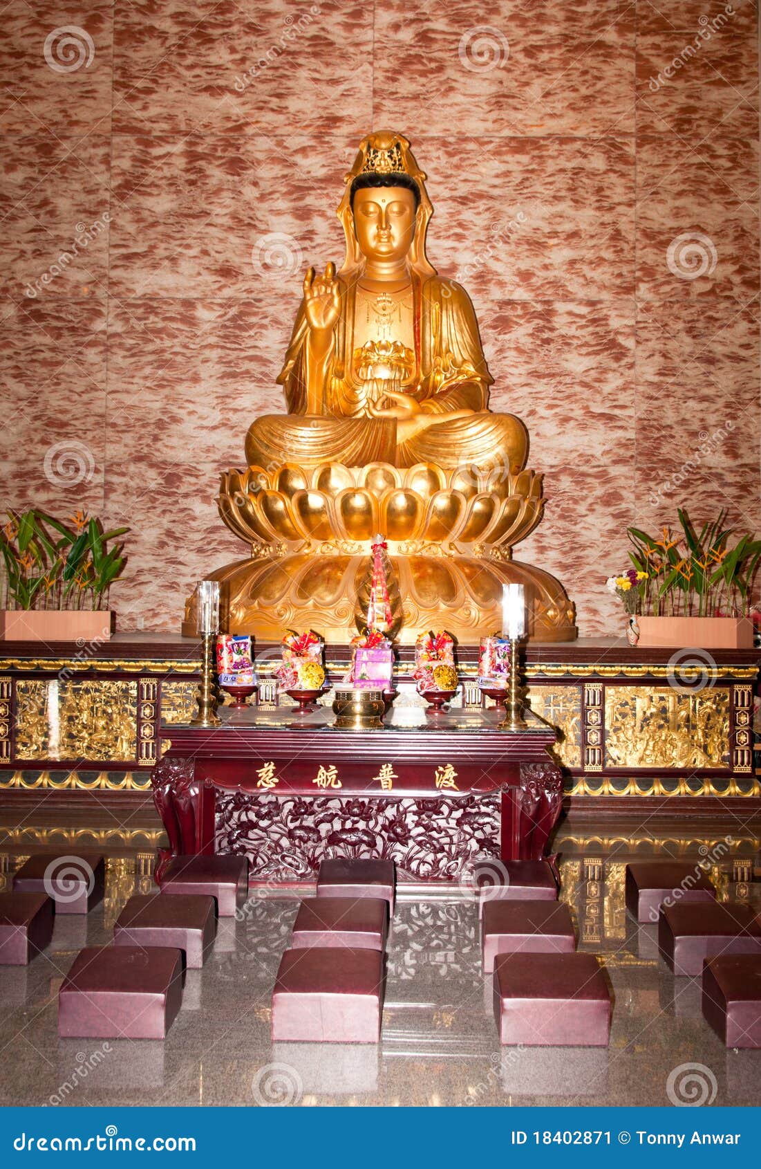 Golden Buddha Altar stock image. Image of buddhist, religion 18402871