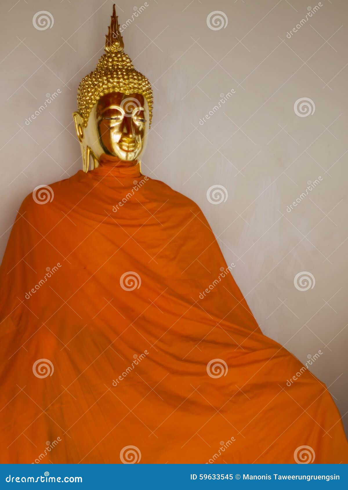 Golden Buddha Blanket With Yellow Robe Stock Image Image Of Peaceful