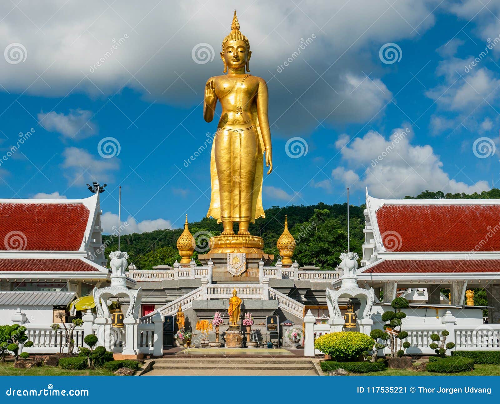 golden buddha in hat yai, thailand