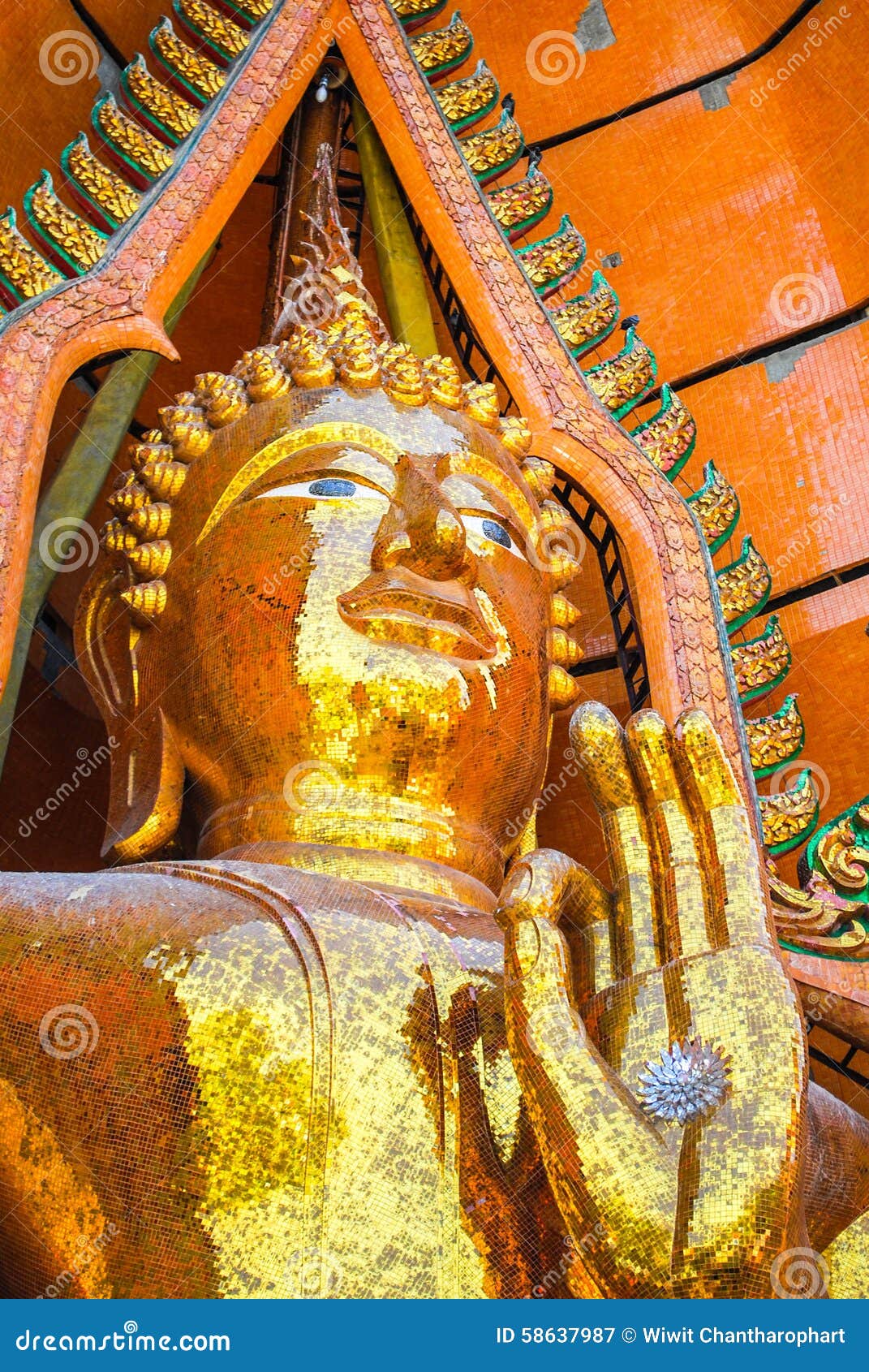 Golden buddha statue stock image. Image of glow, religion 58637987