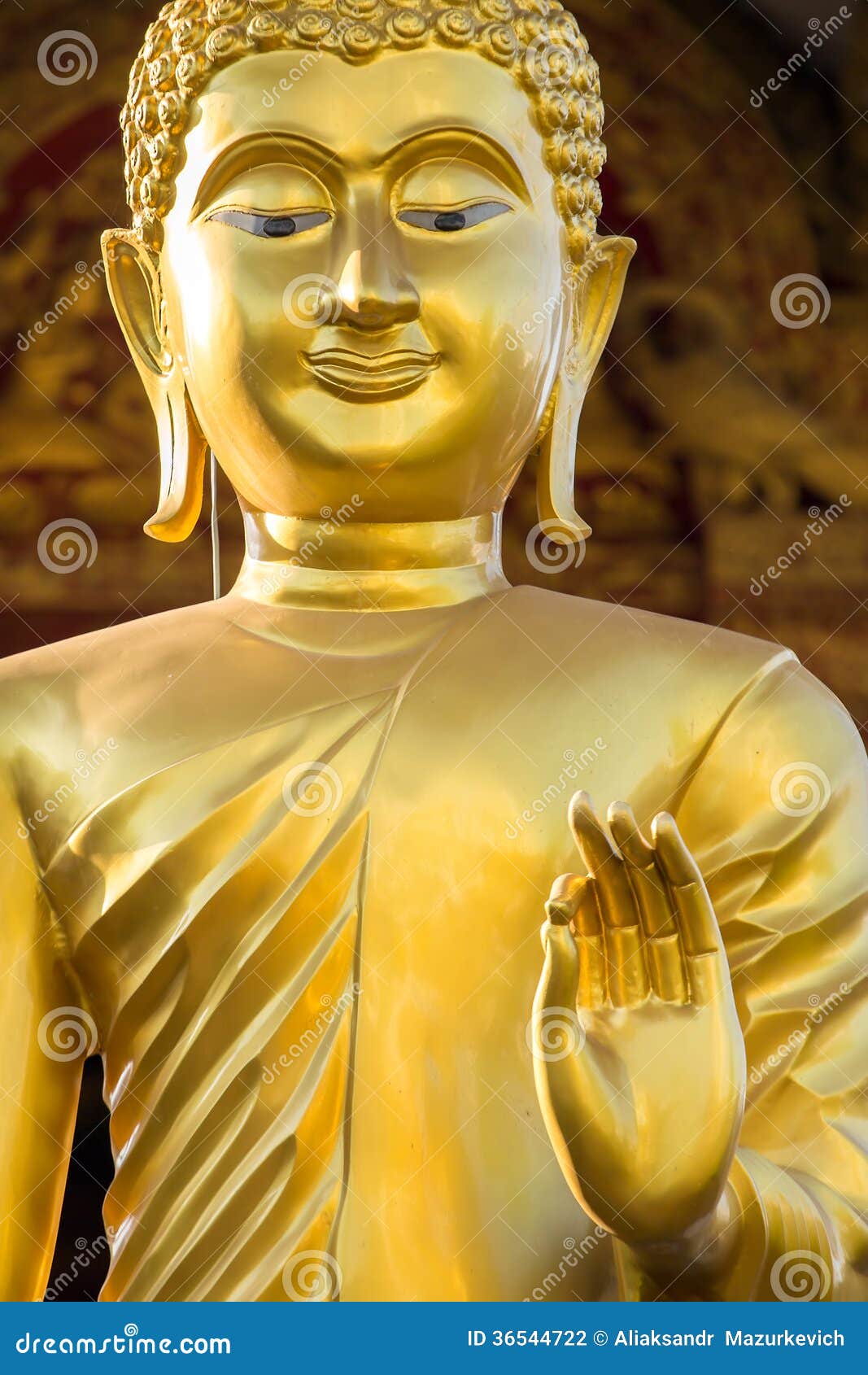Golden Buddha statue stock photo. Image of buddhism, spirituality