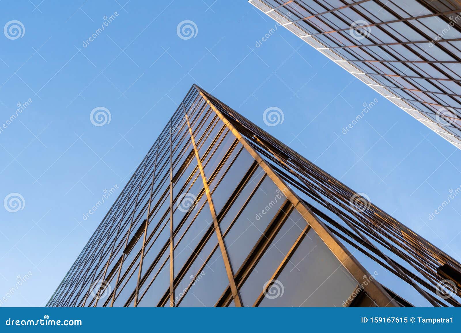 Golden Building. Windows Glass of Modern Office Skyscrapers in Technology  and Business Concept. Facade Design Stock Image - Image of development,  frame: 159167615