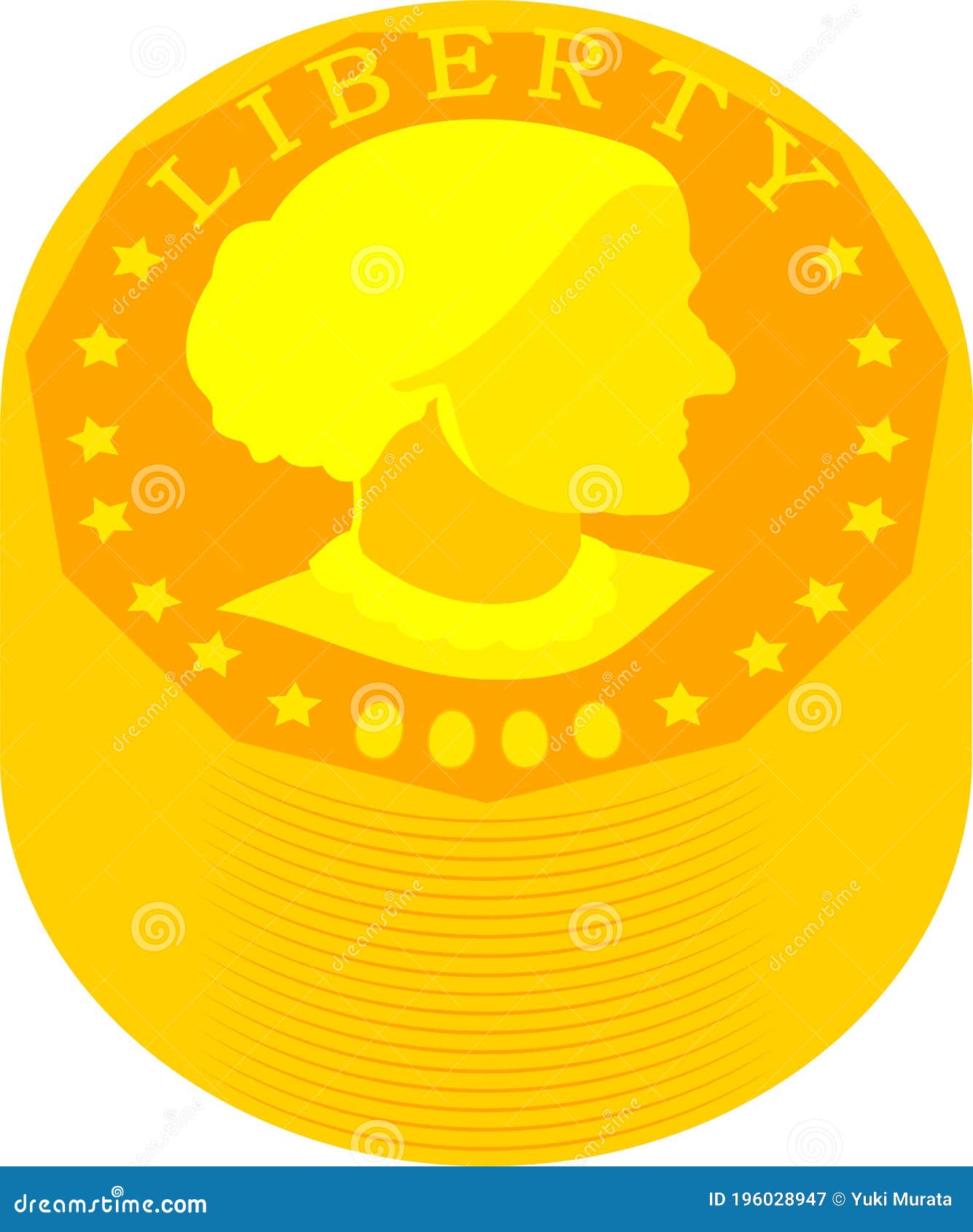 Golden Bundle of US American 100 Cent Coin Stock Vector - Illustration ...