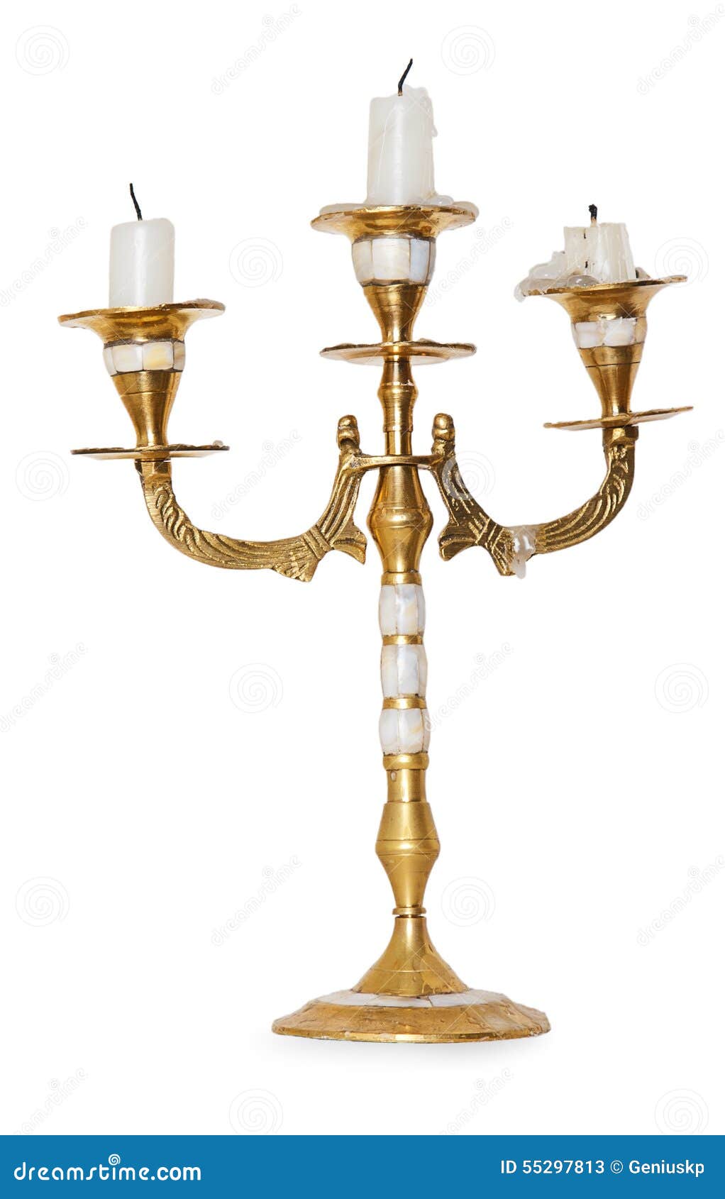 Golden candle stock image. Image of illuminated, elegance 55297813