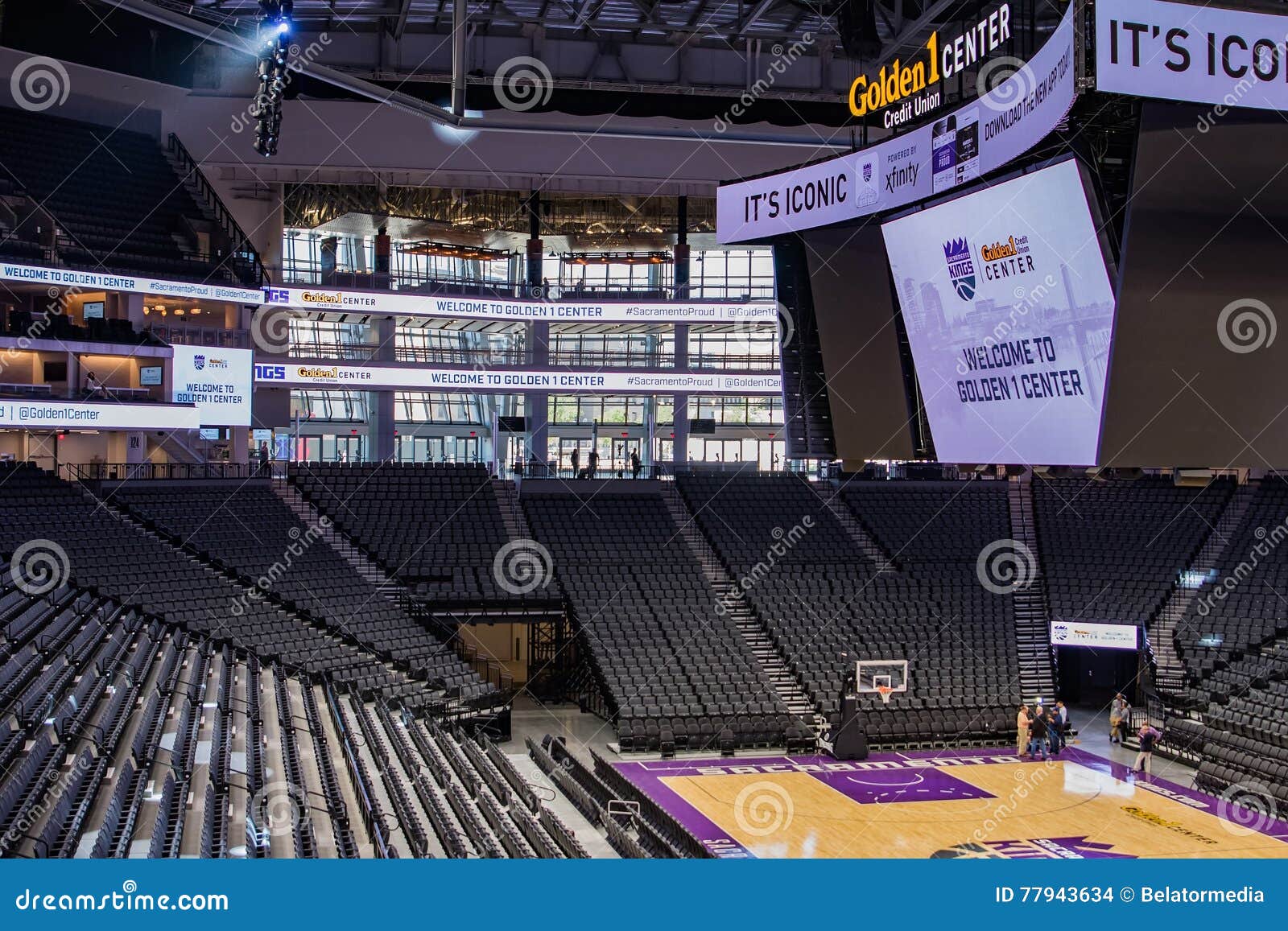 Golden 1 Center Sign On The Modern Facade Of Indoor Arena In Downtown