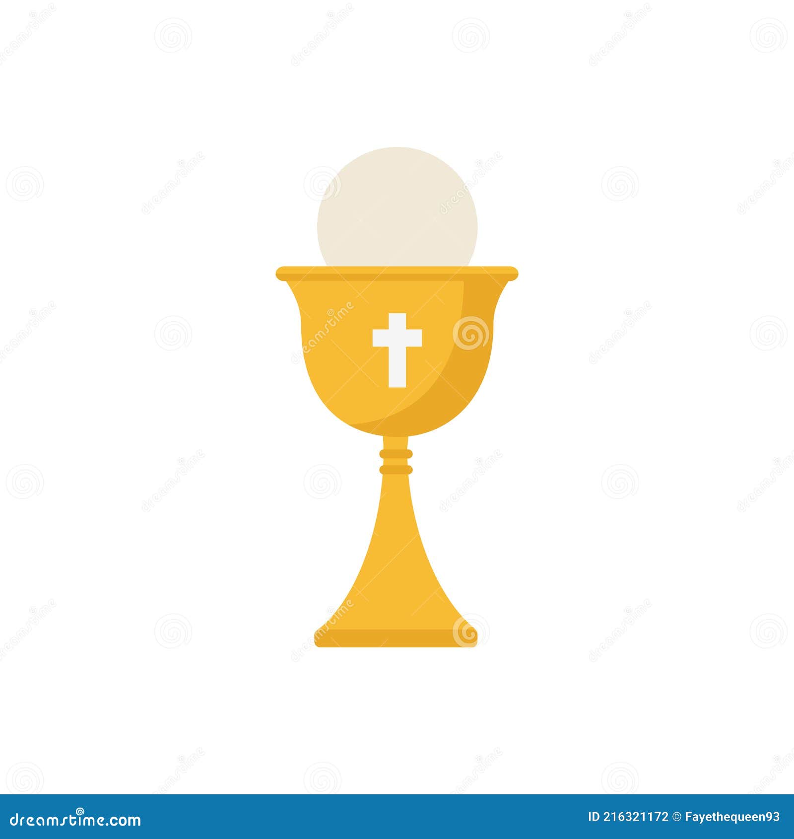golden chalice holy communion  on white background.