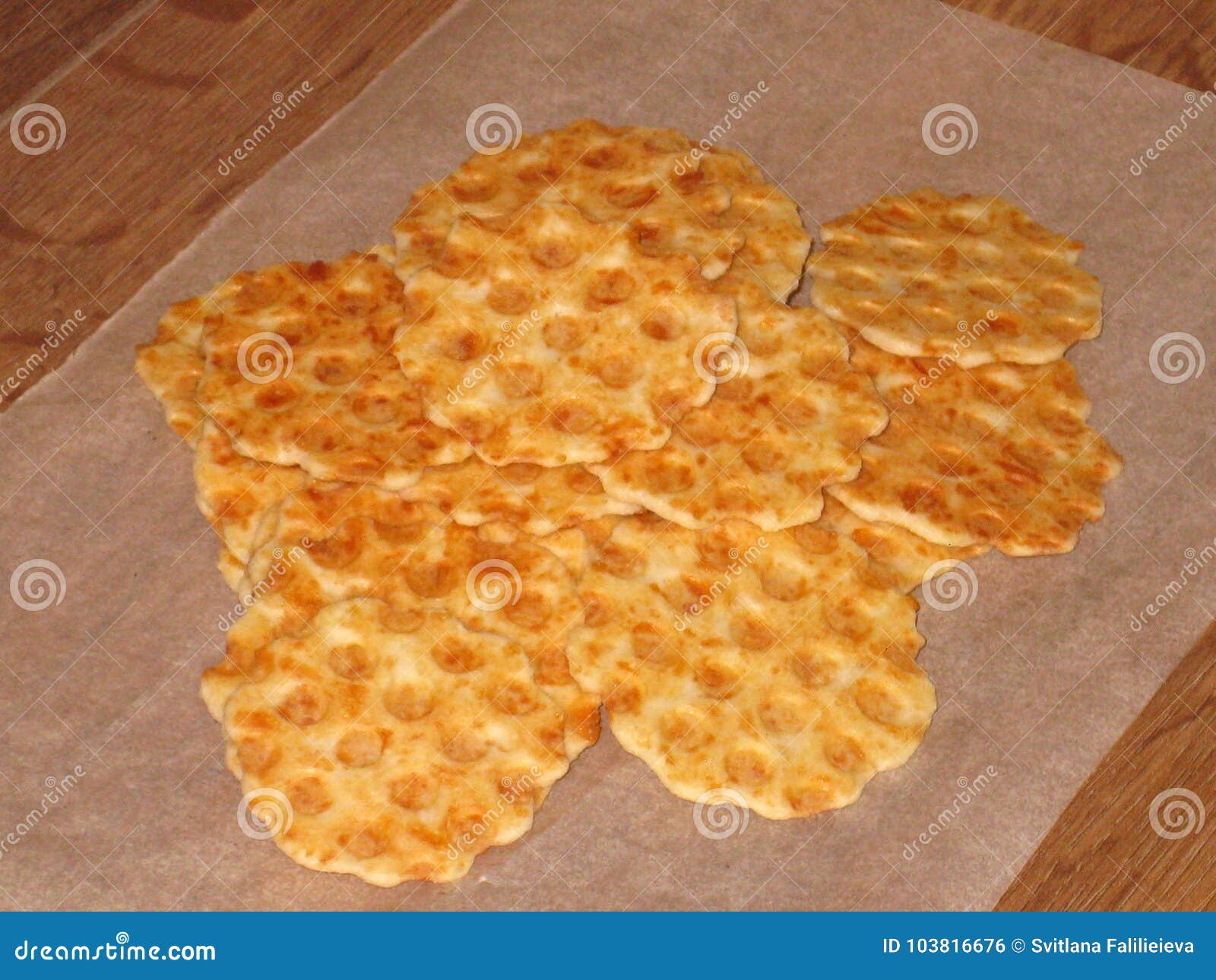 Golden cheese cracker stock photo. Image of tasty, sheet 103816676