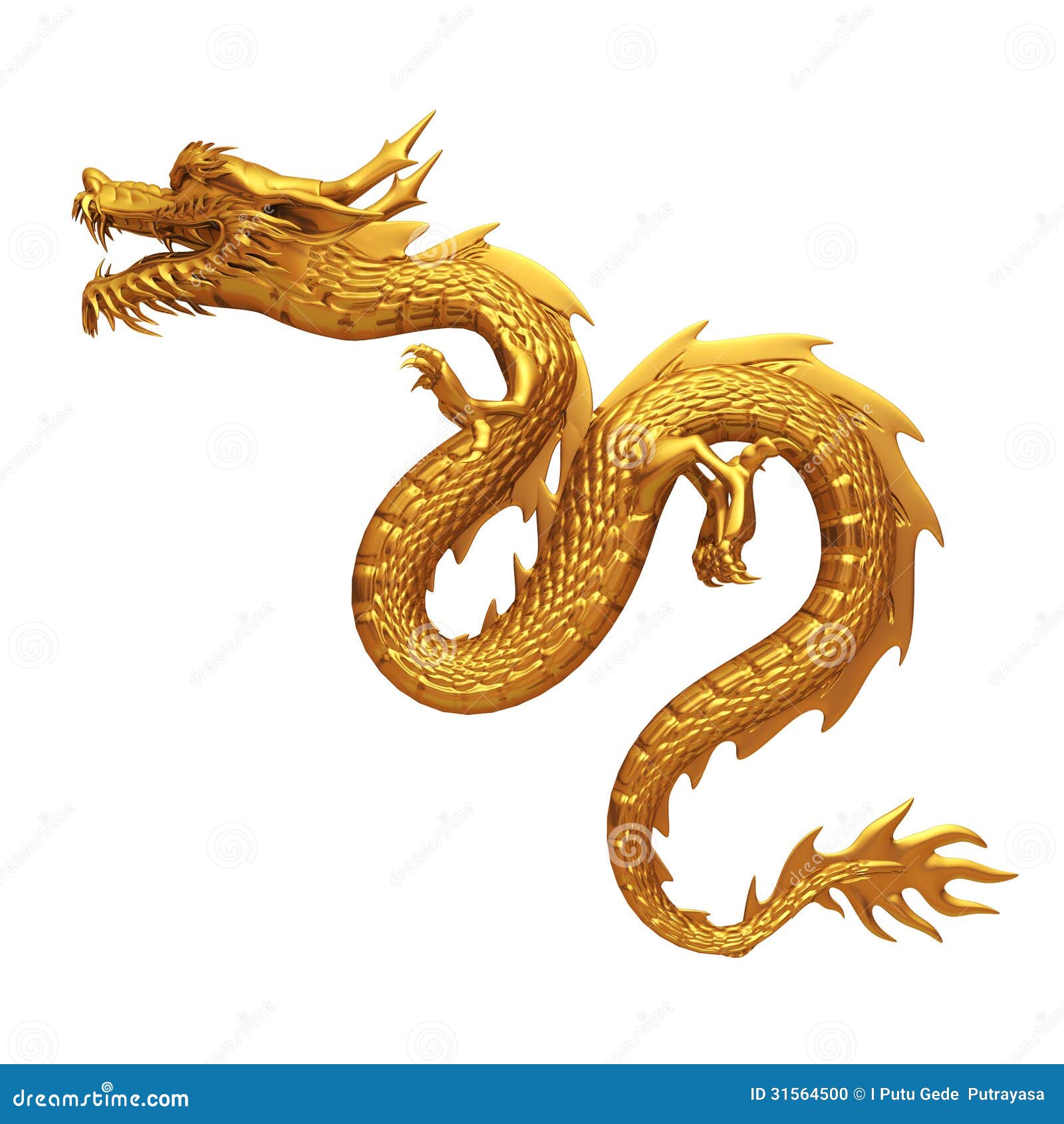 Golden Chinese Dragon Side Stock Photo - Image: 31564500