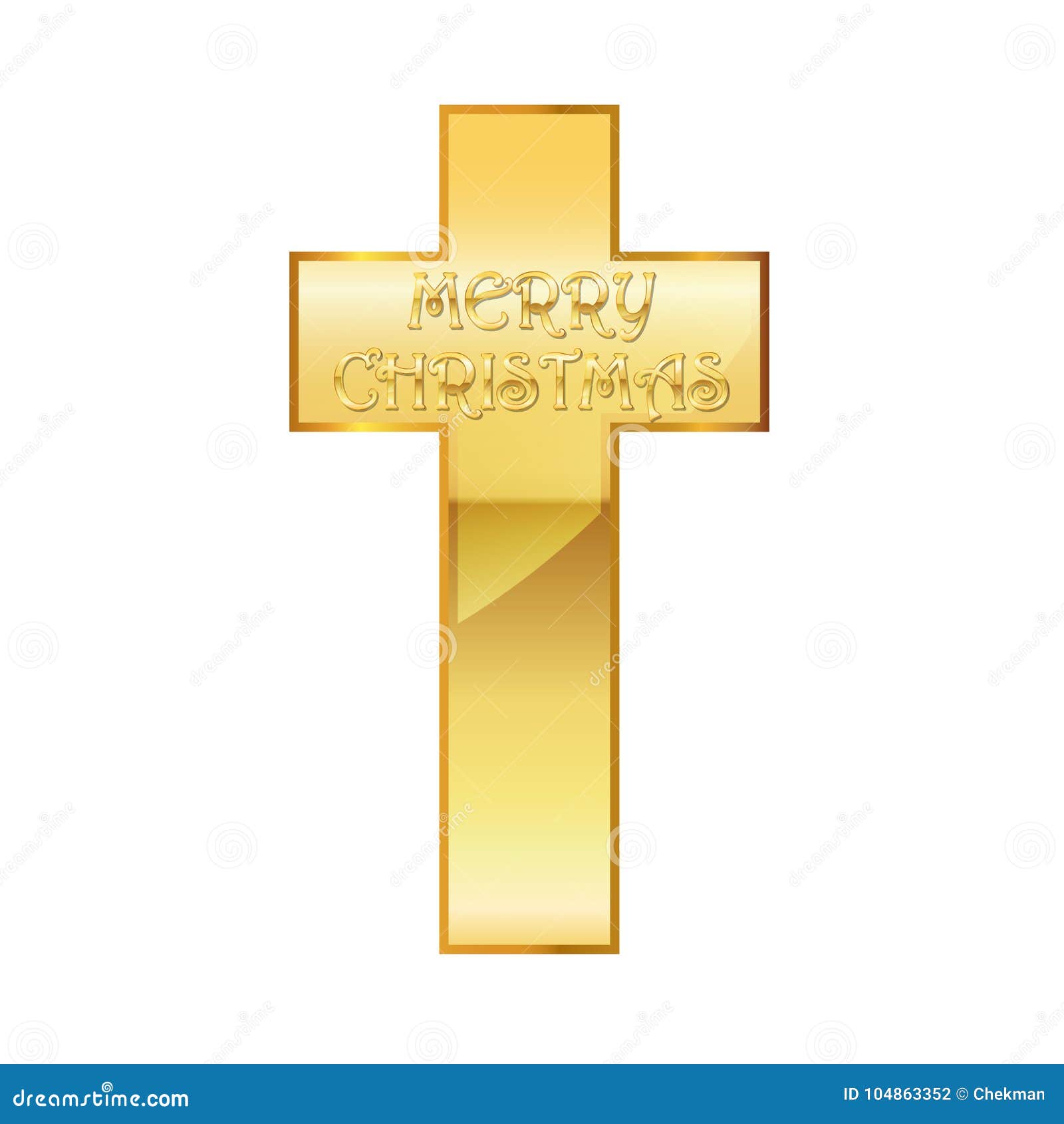 Download Golden Christian Cross For Christmas. Vector Illustration ...
