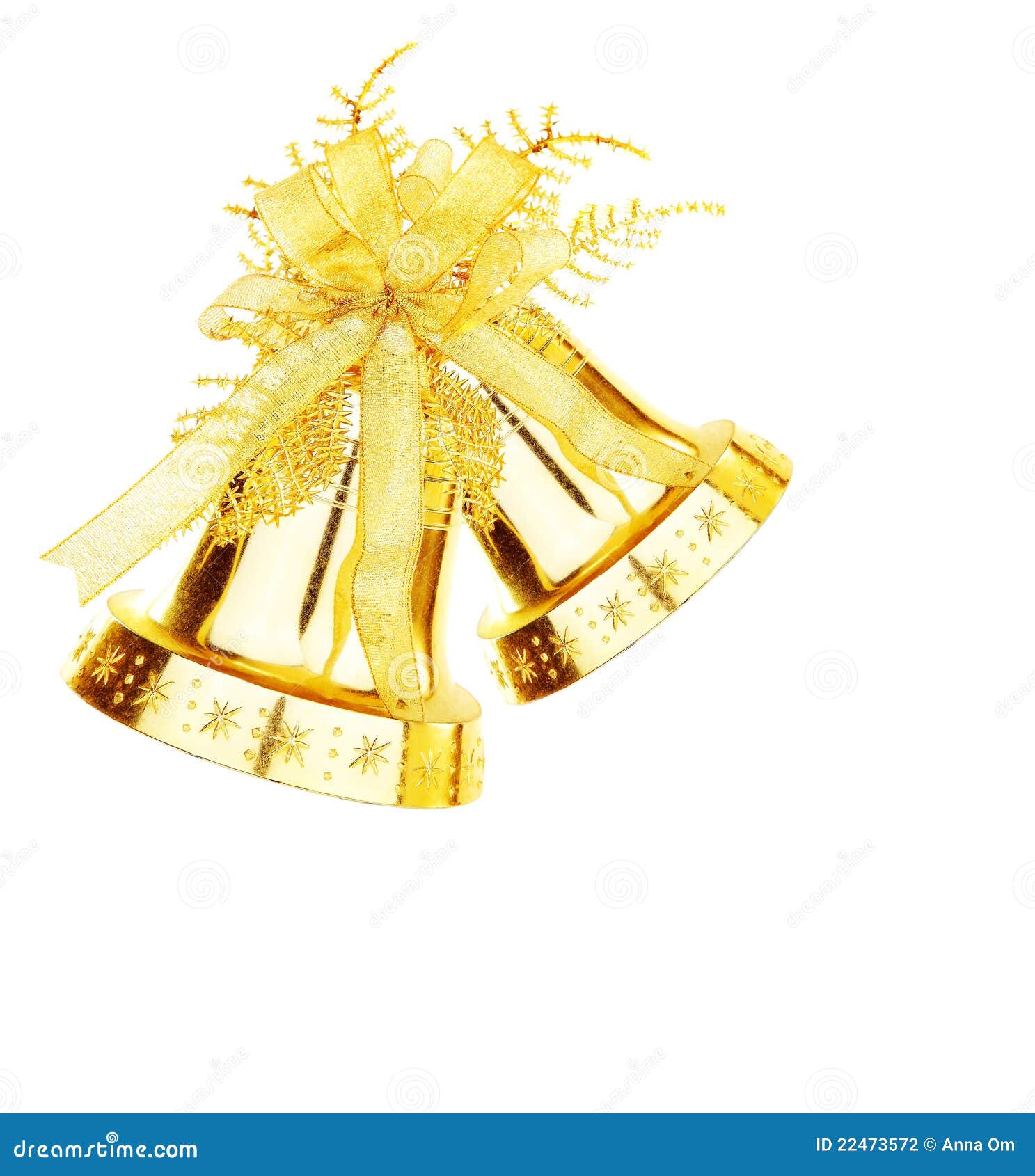 Golden Christmas Jingle Bell Stock Photo Image of decoration, objects
