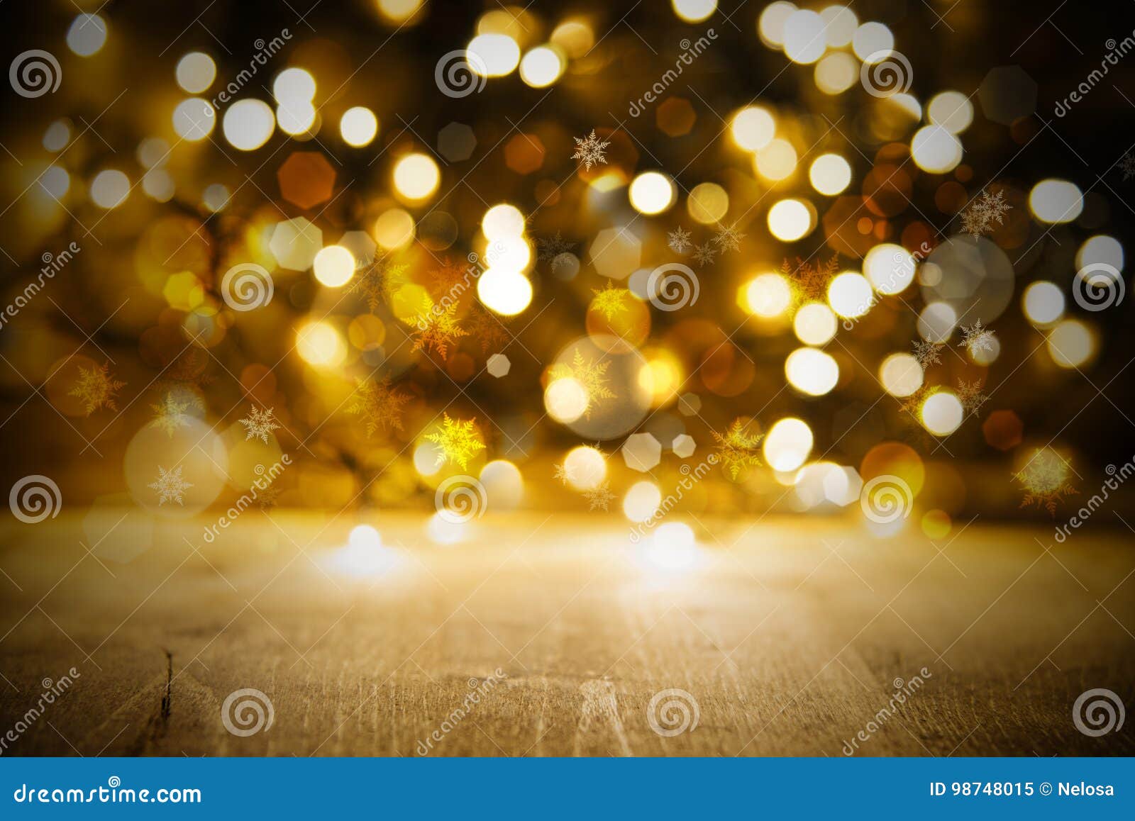 Golden Christmas Lights Background, Party or Celebration Texture with ...