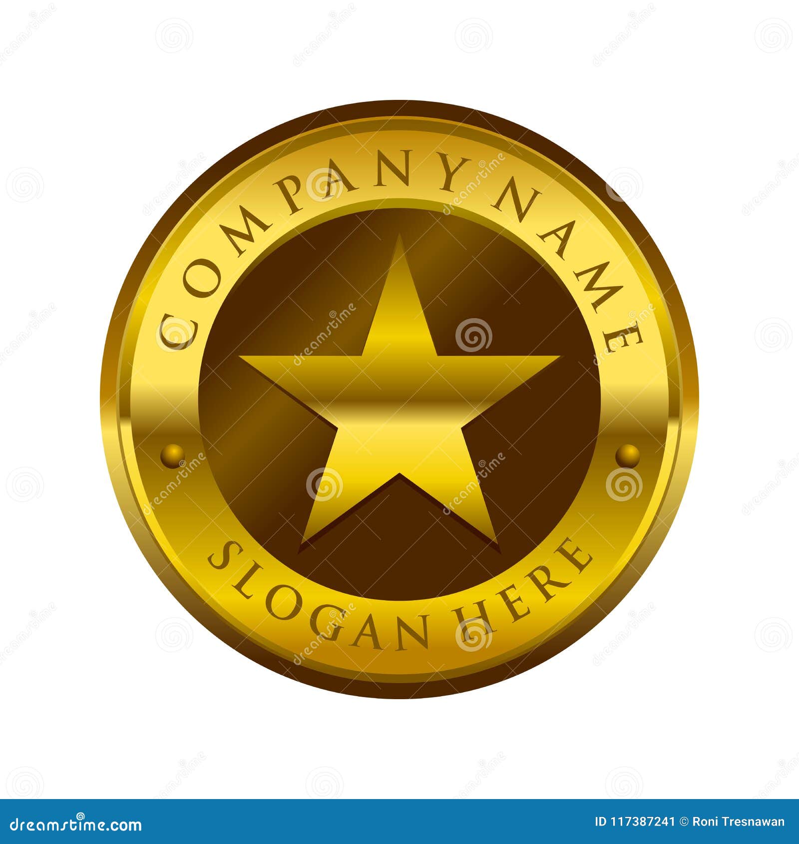 Golden Circular Star Emblem Symbol Logo Design Stock Vector Illustration Of Digital Symbol