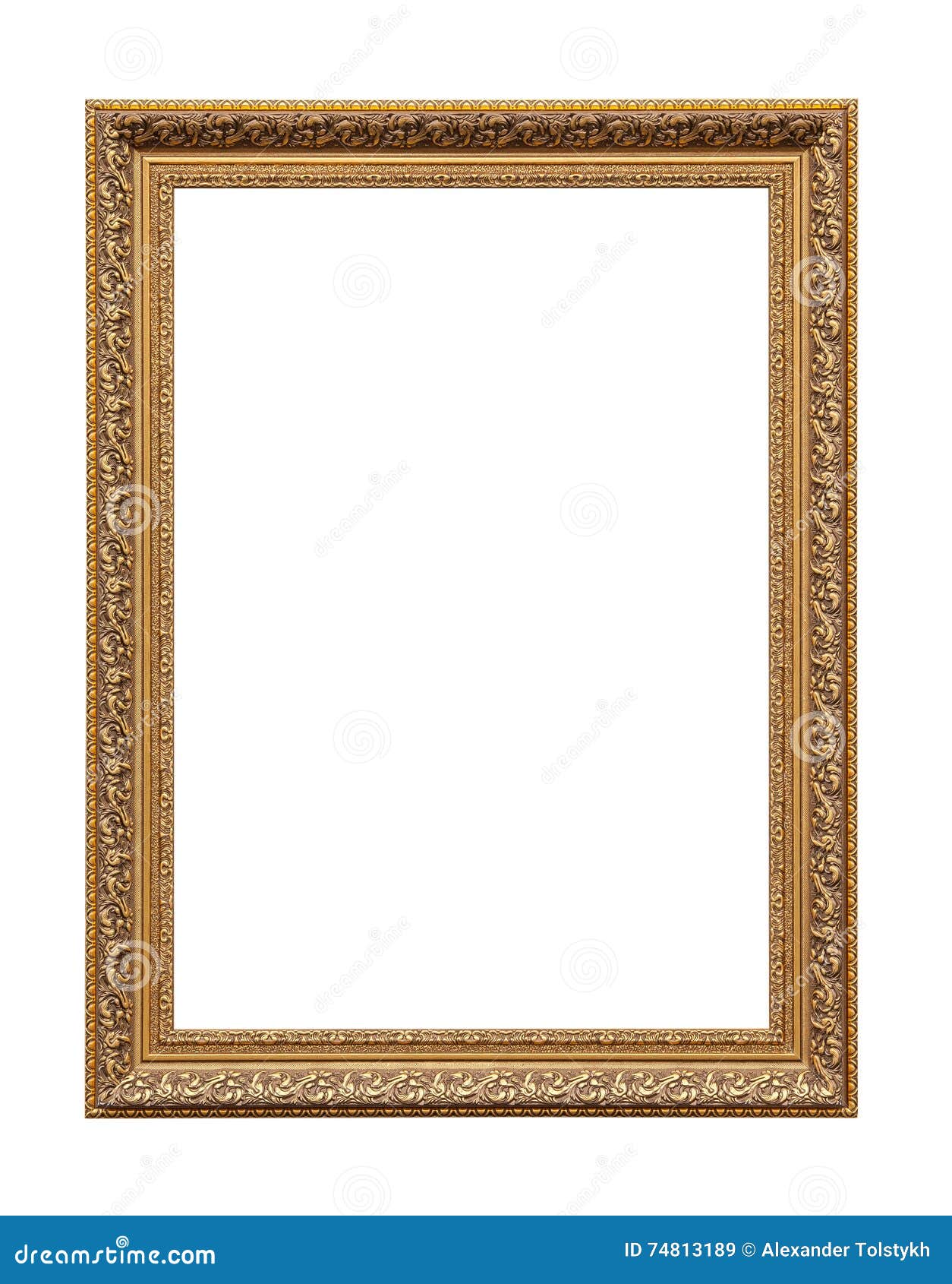 Golden Classic Painting Canvas Frame Stock Image Image of object