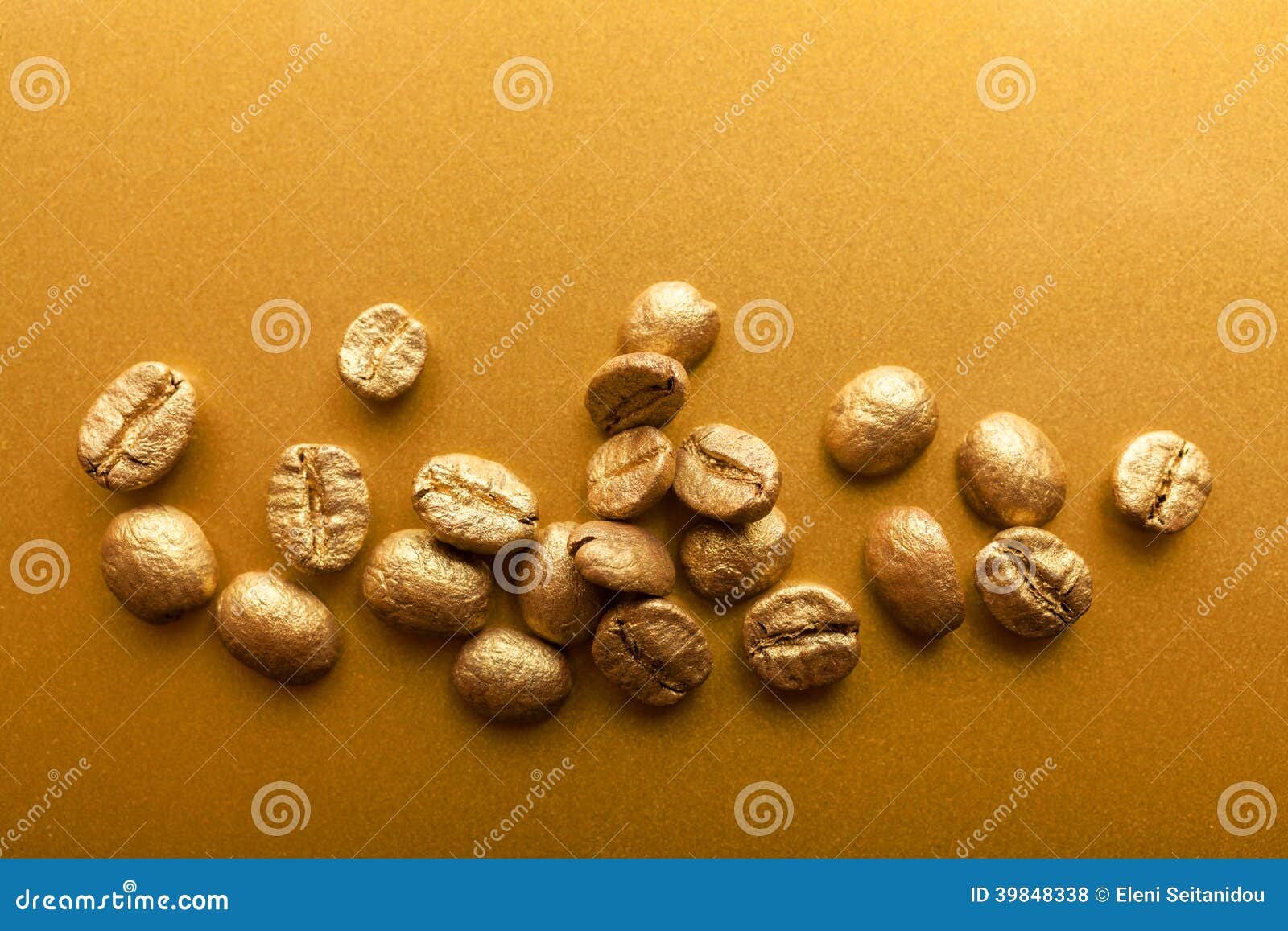 Golden coffee beans stock photo. Image of drink, bean 39848338