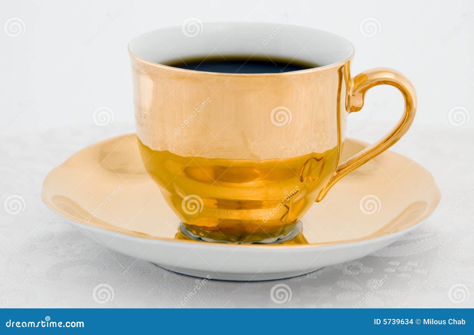Golden Coffee Cup Stock Images Image 5739634