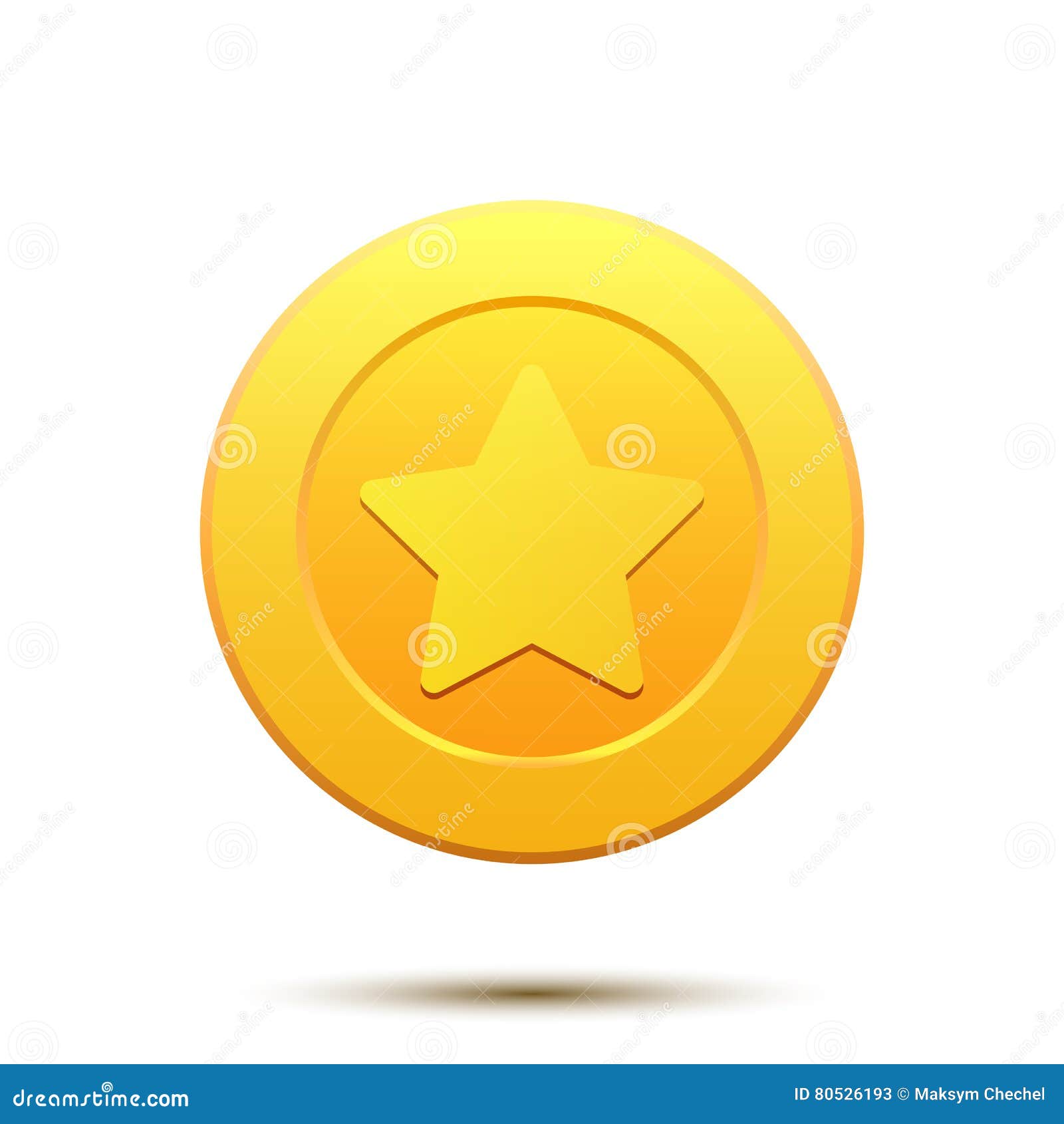 Golden Coin with Star stock vector. Illustration of star 80526193