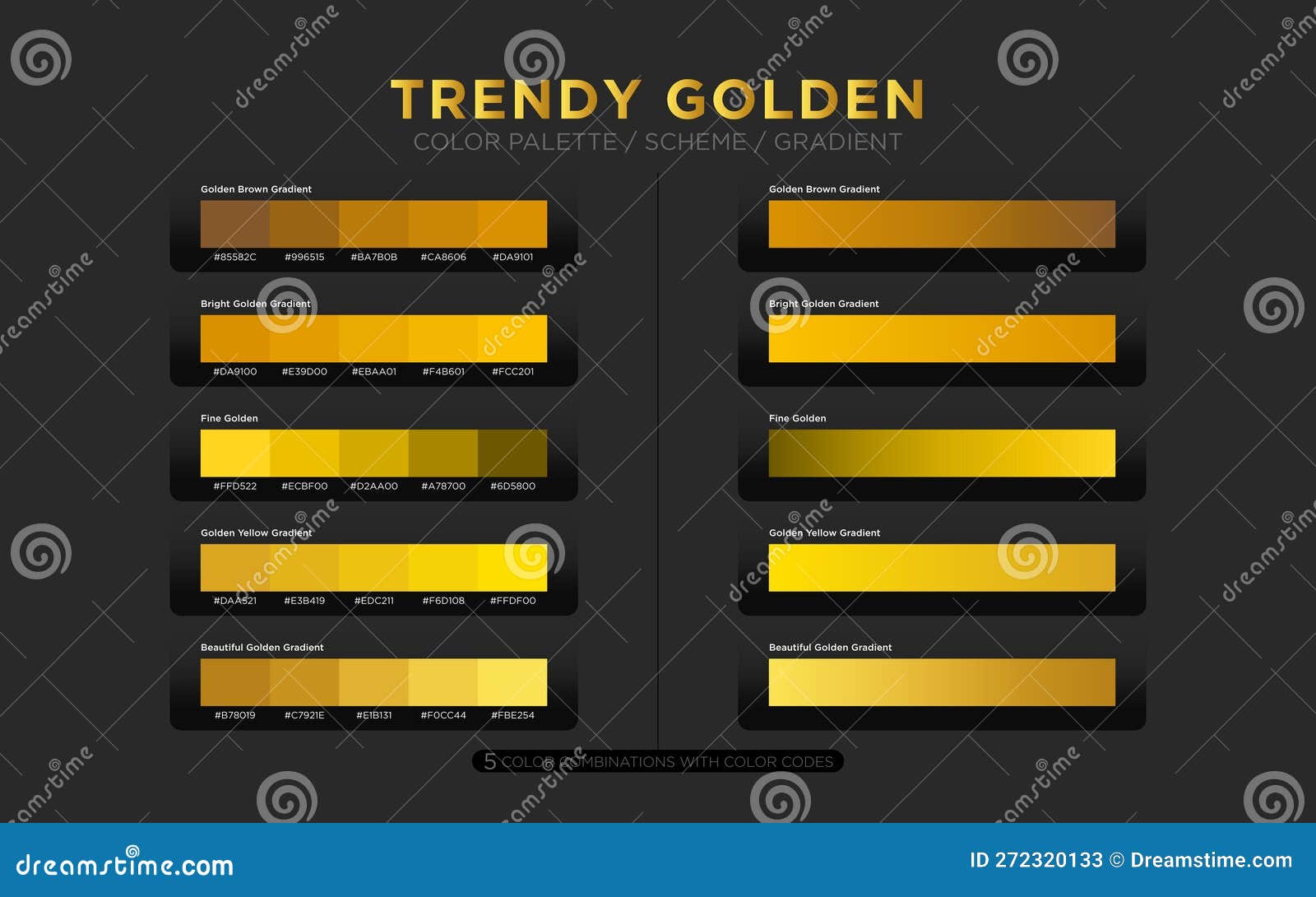 Golden Color Palettes Golden Color Schemes Golden Color Gradients 5