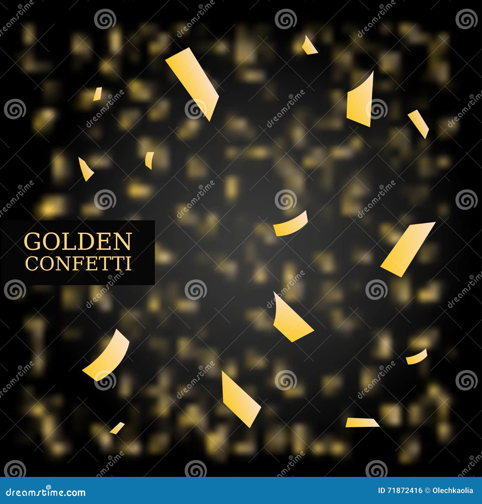 Gold glitter confetti texture on a black Vector Image