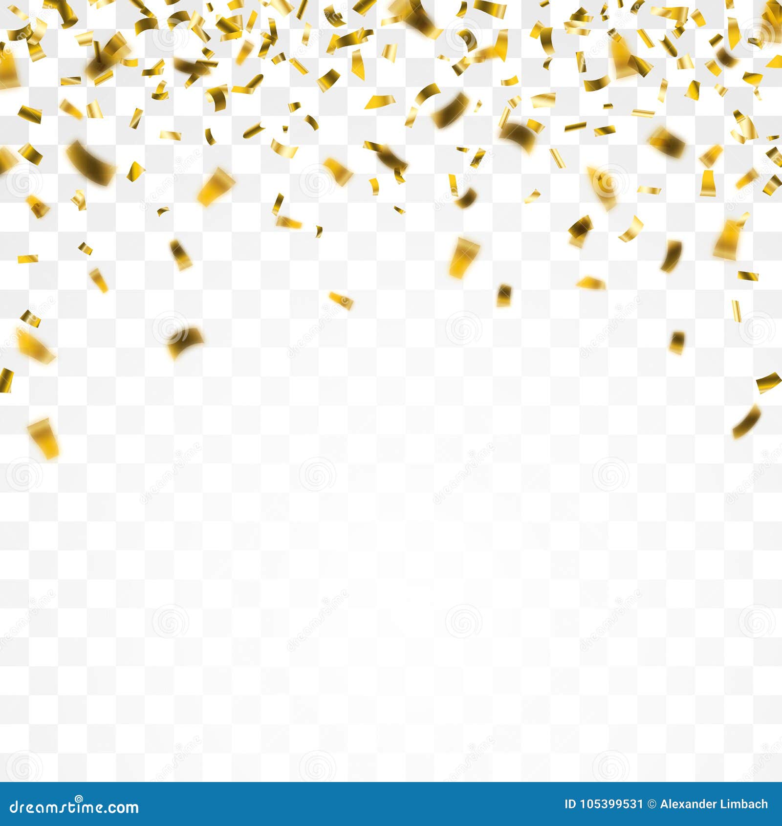 Golden Confetti Transparent Background