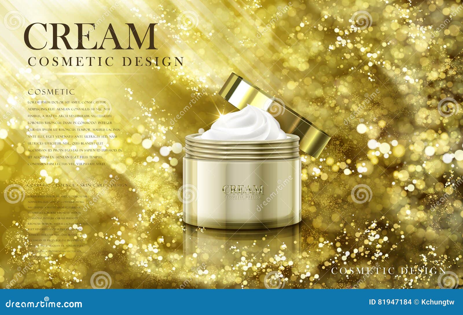 golden cosmetic cream