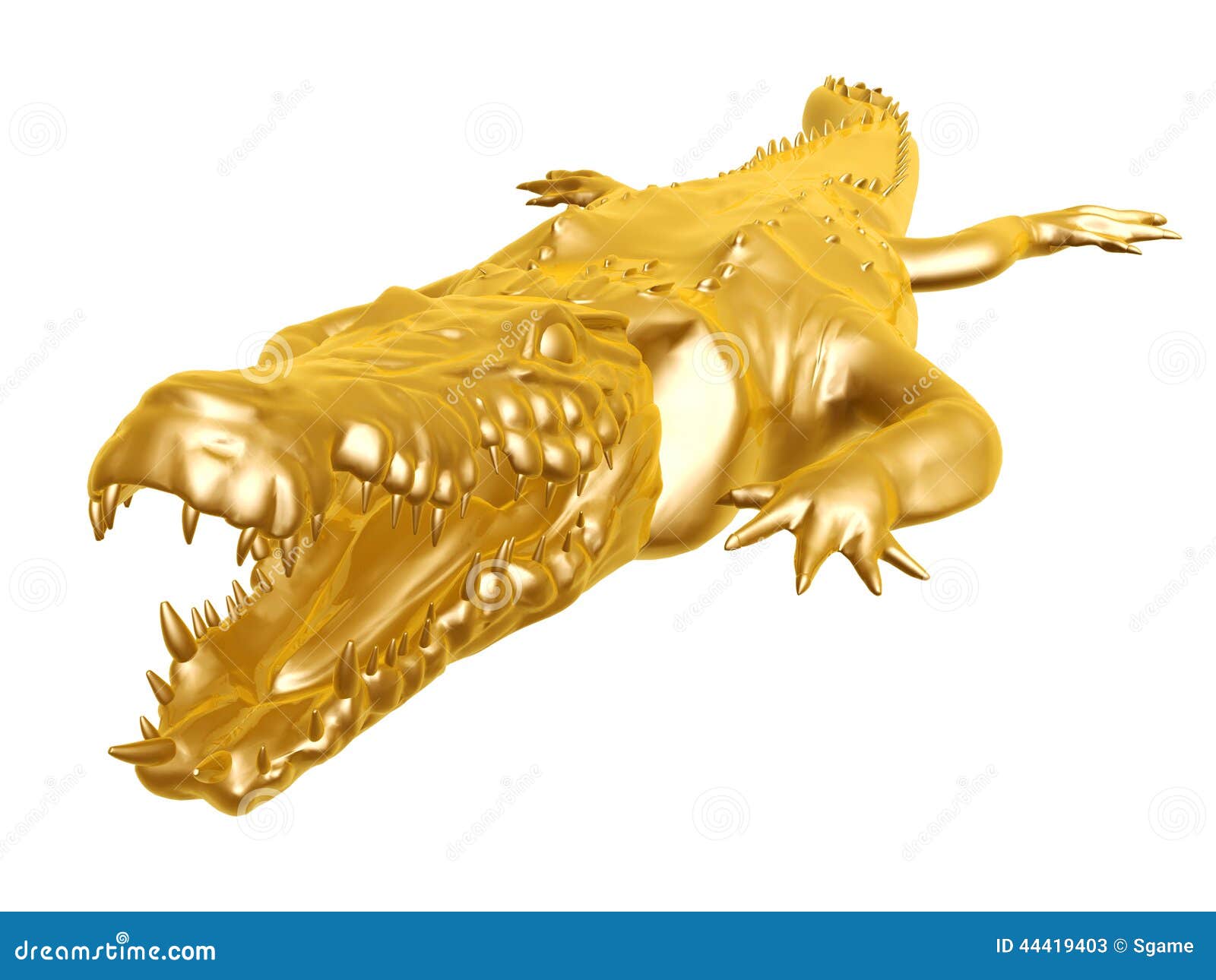 Golden crocodile stock illustration. Illustration of wildlife 44419403